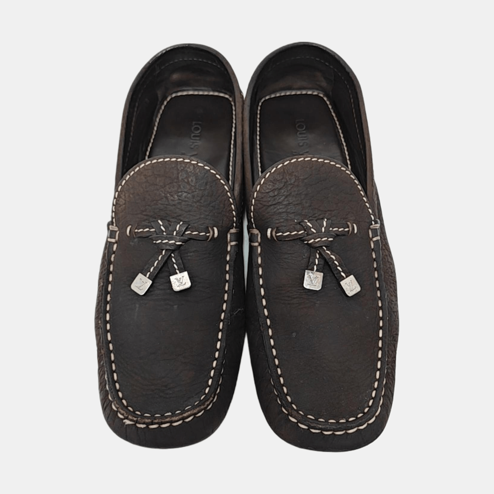 Louis Vuitton Louis Vuitton Brown Pebbled Leather Drivers 8.5 Size US 9.5 / EU 42-43 - 3 Thumbnail