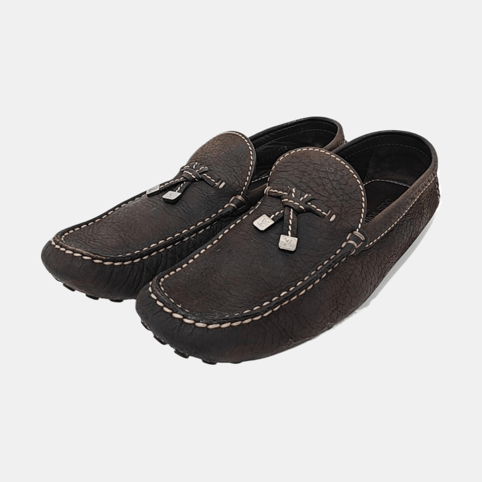 Louis Vuitton Louis Vuitton Brown Pebbled Leather Drivers 8.5 Size US 9.5 / EU 42-43 - 2 Thumbnail