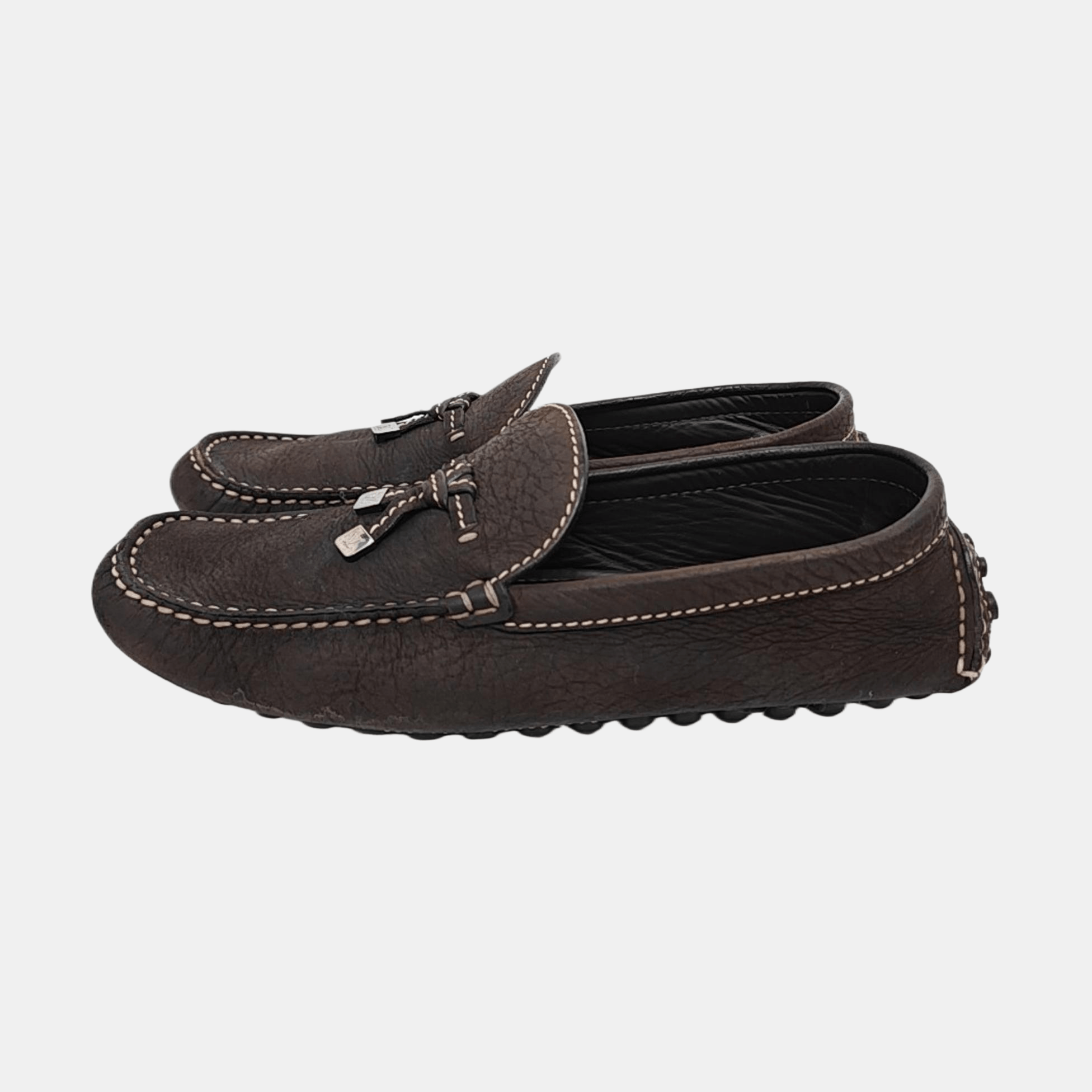 Louis Vuitton Louis Vuitton Brown Pebbled Leather Drivers 8.5 Size US 9.5 / EU 42-43 - 6 Thumbnail
