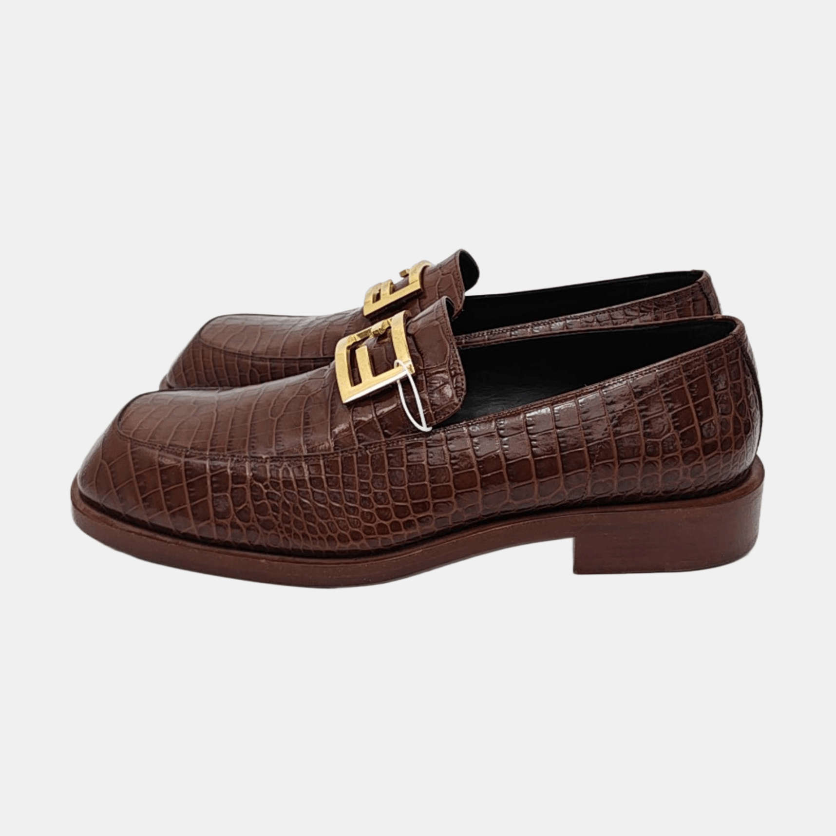 Fendi Fendi Croc-Embossed Buckle Loafers 45 Size US 12 / EU 45 - 6 Thumbnail