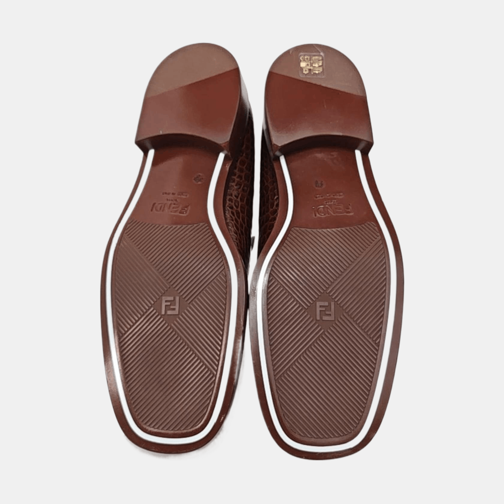 Fendi Fendi Croc-Embossed Buckle Loafers 45 Size US 12 / EU 45 - 5 Thumbnail
