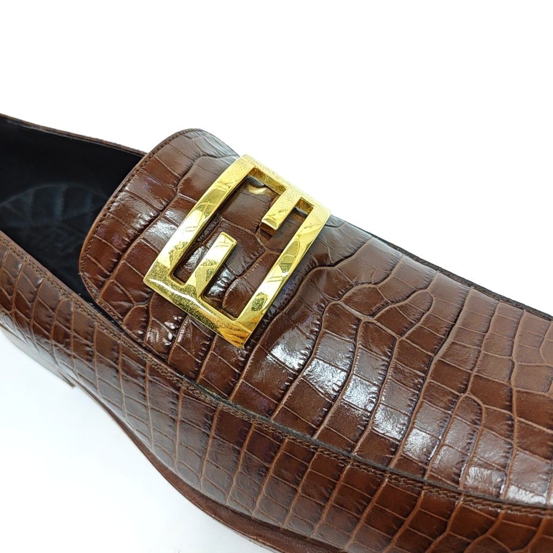 Fendi Fendi Croc-Embossed Buckle Loafers 45 Size US 12 / EU 45 - 7 Thumbnail