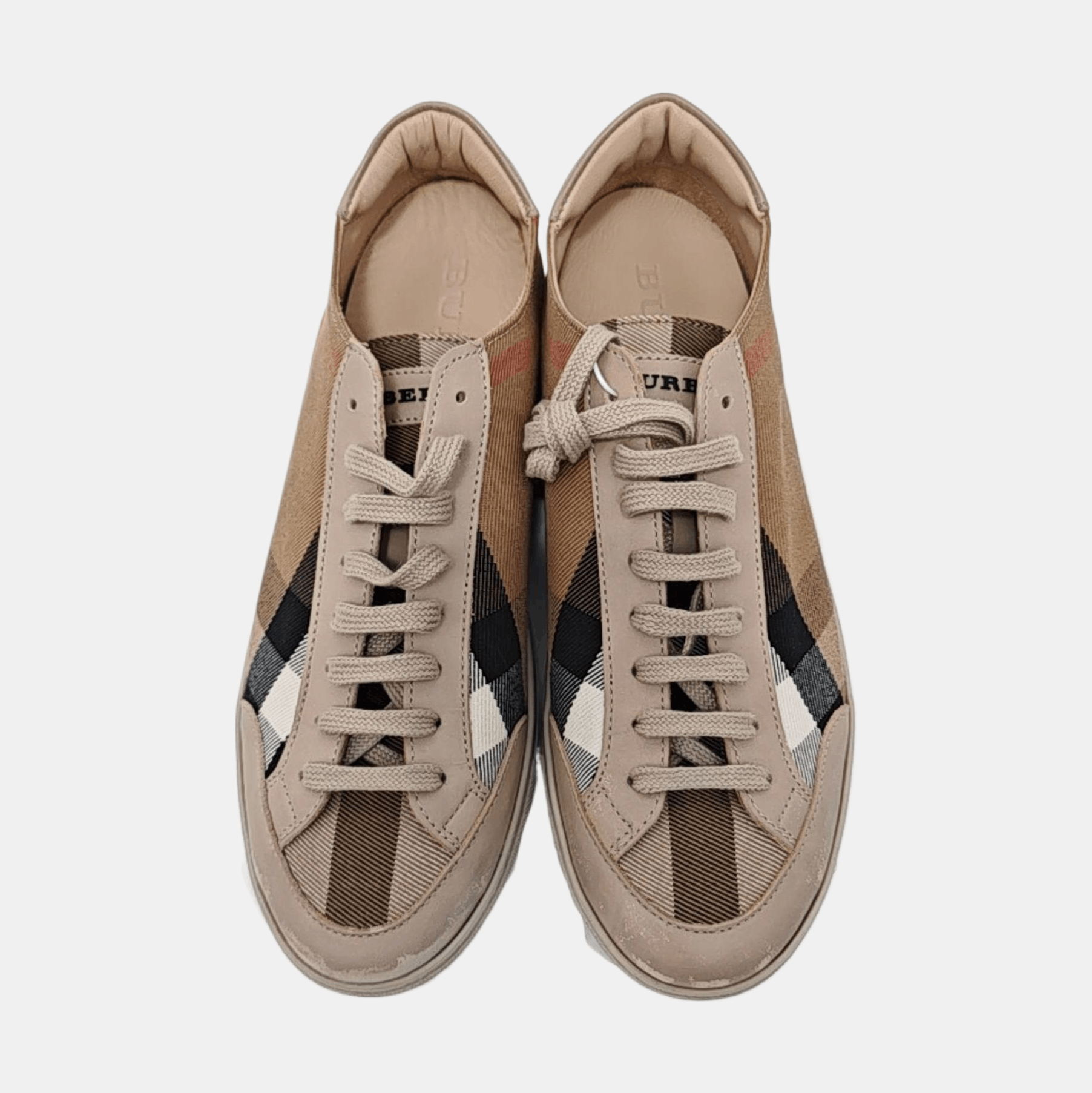 Burberry Burberry Check Canvas Low-Top Sneakers EU 39.5 Size US 6.5 / EU 39-40 - 3 Thumbnail