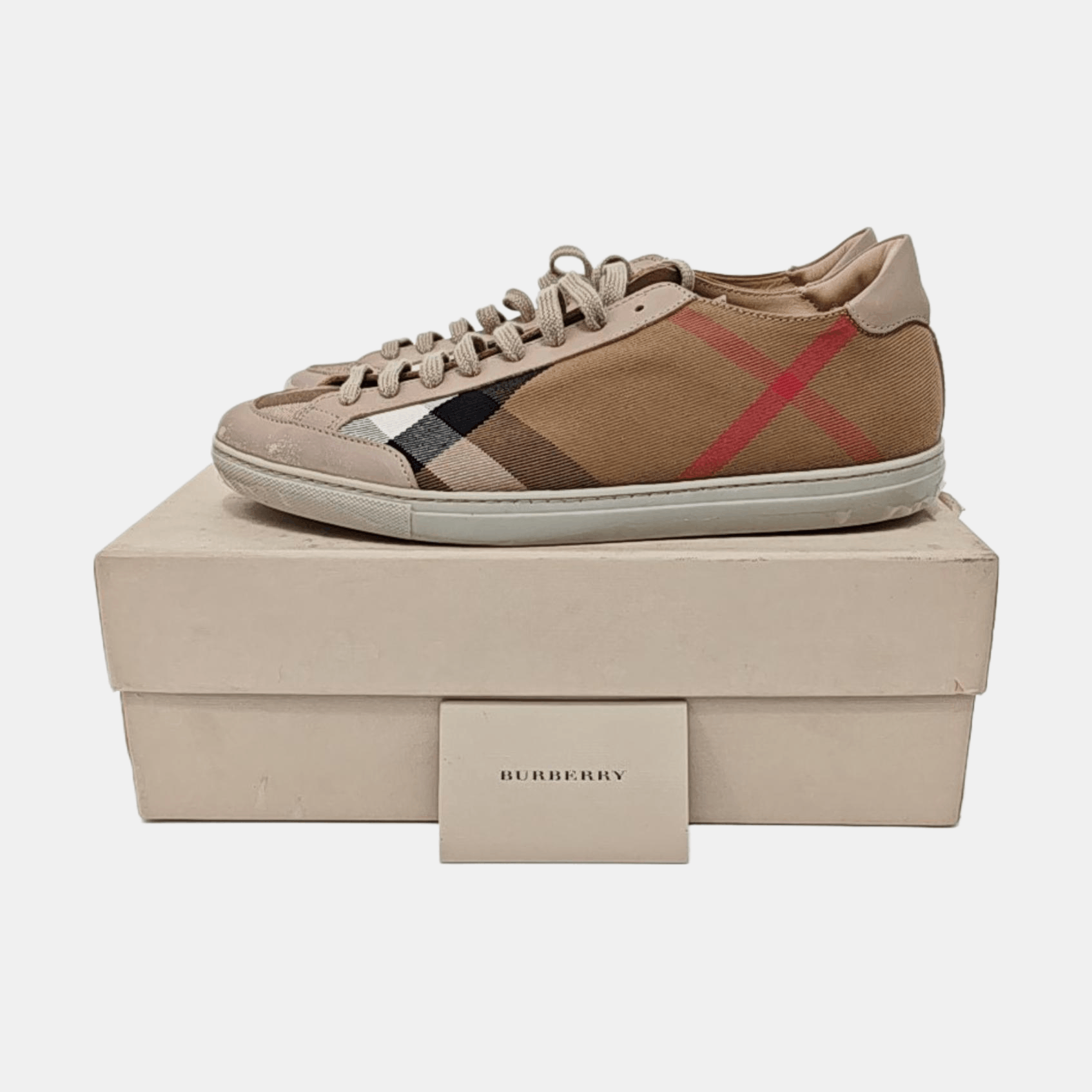Burberry Burberry Check Canvas Low-Top Sneakers EU 39.5 Size US 6.5 / EU 39-40 - 6 Thumbnail