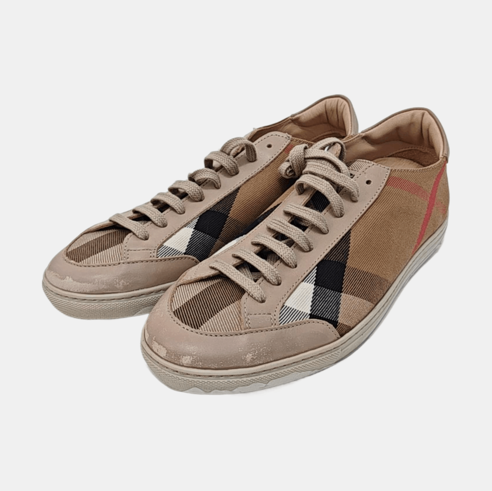 Burberry Burberry Check Canvas Low-Top Sneakers EU 39.5 Size US 6.5 / EU 39-40 - 2 Thumbnail
