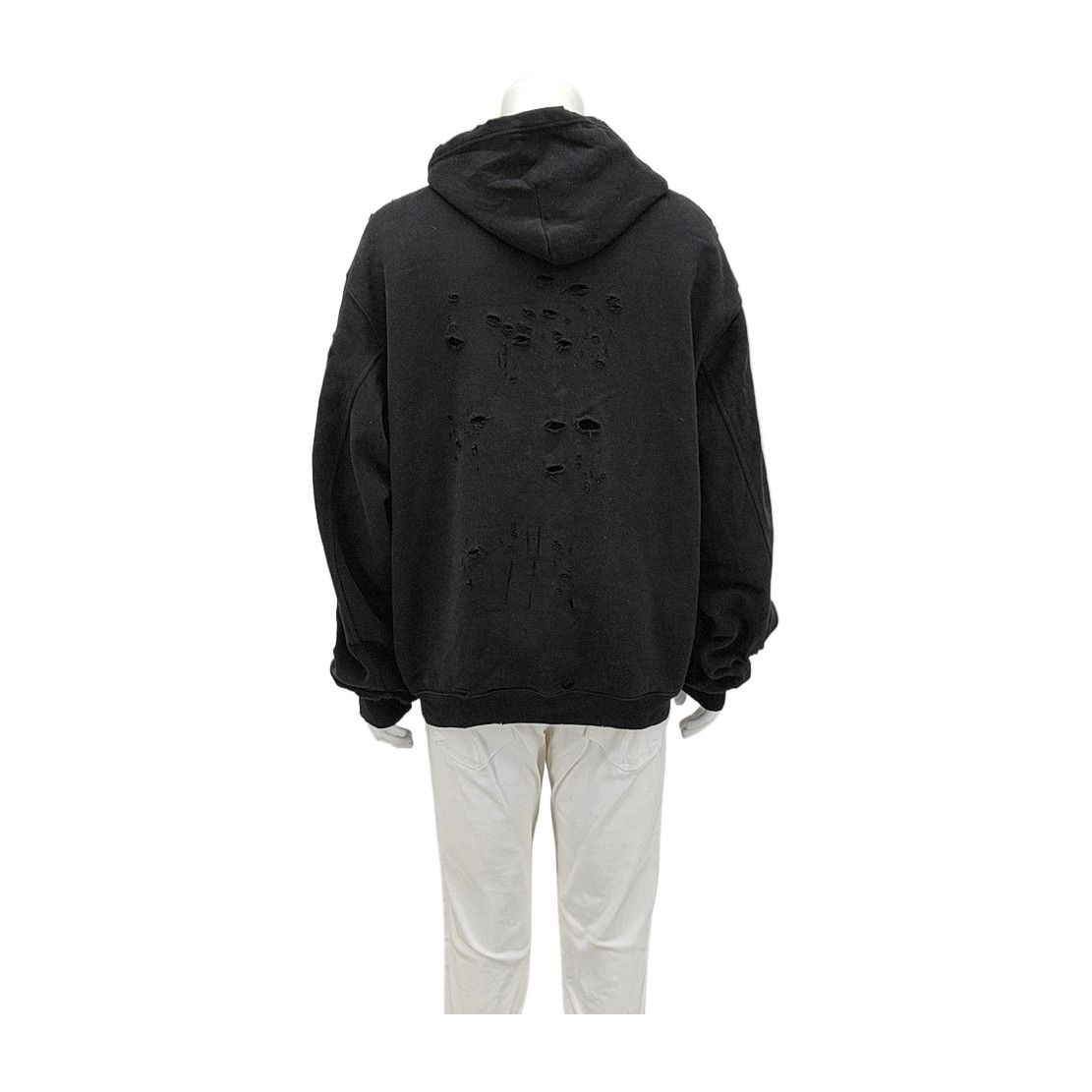 Balenciaga Balenciaga Distressed Logo Hoodie XXS Size US XXS / EU 40 - 2 Thumbnail