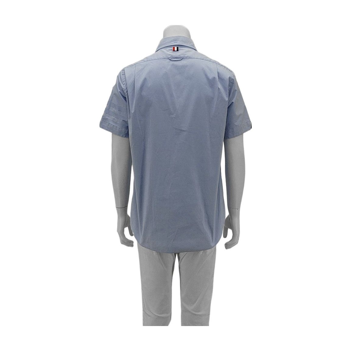 Thom Browne Thom Browne 4-Bar Stripe Short Sleeve Shirt Size 3 Size US L / EU 52-54 / 3 - 2 Thumbnail