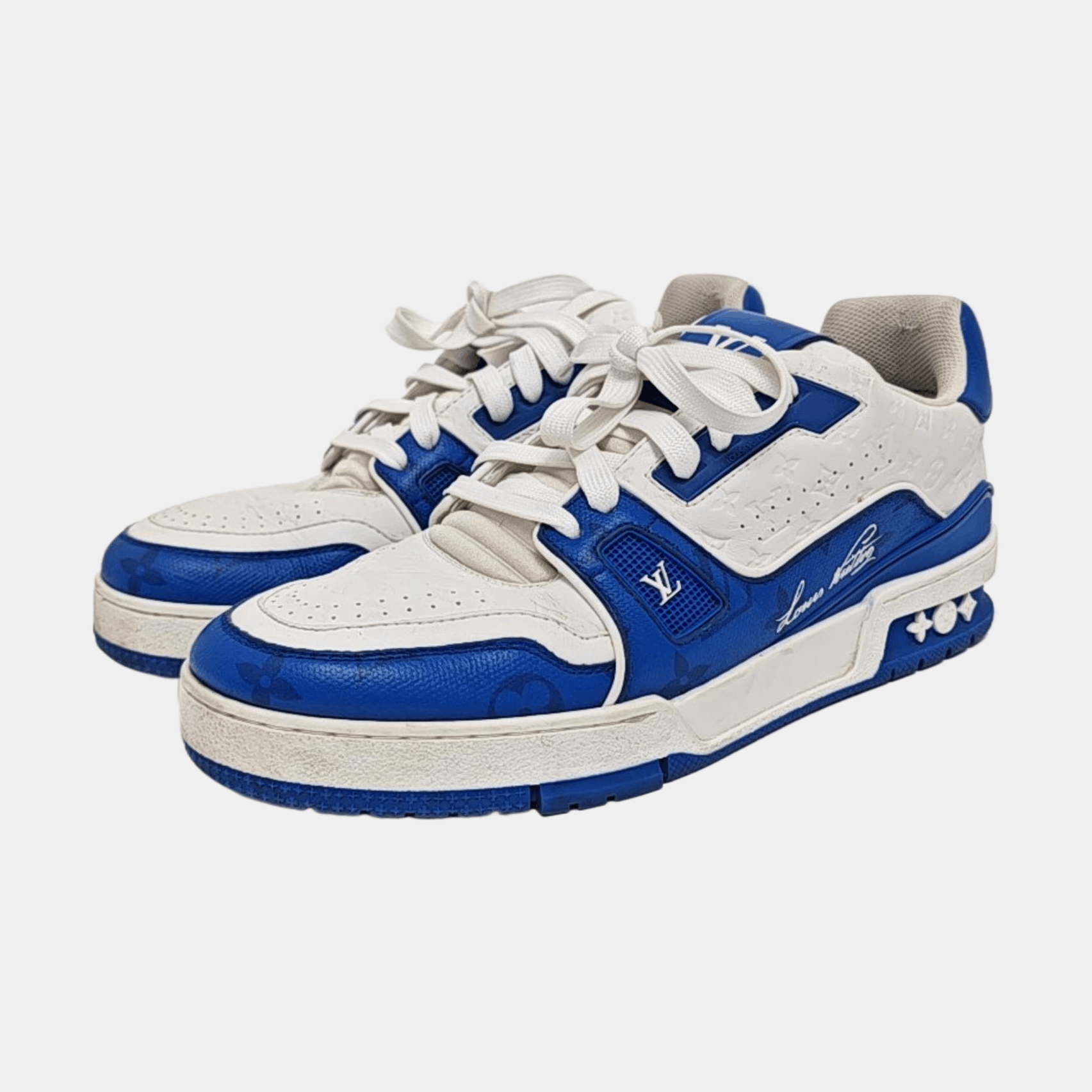 Louis Vuitton Louis Vuitton Blue Monogram Trainer Sneakers 40 Size US 7 / EU 40 - 2 Thumbnail
