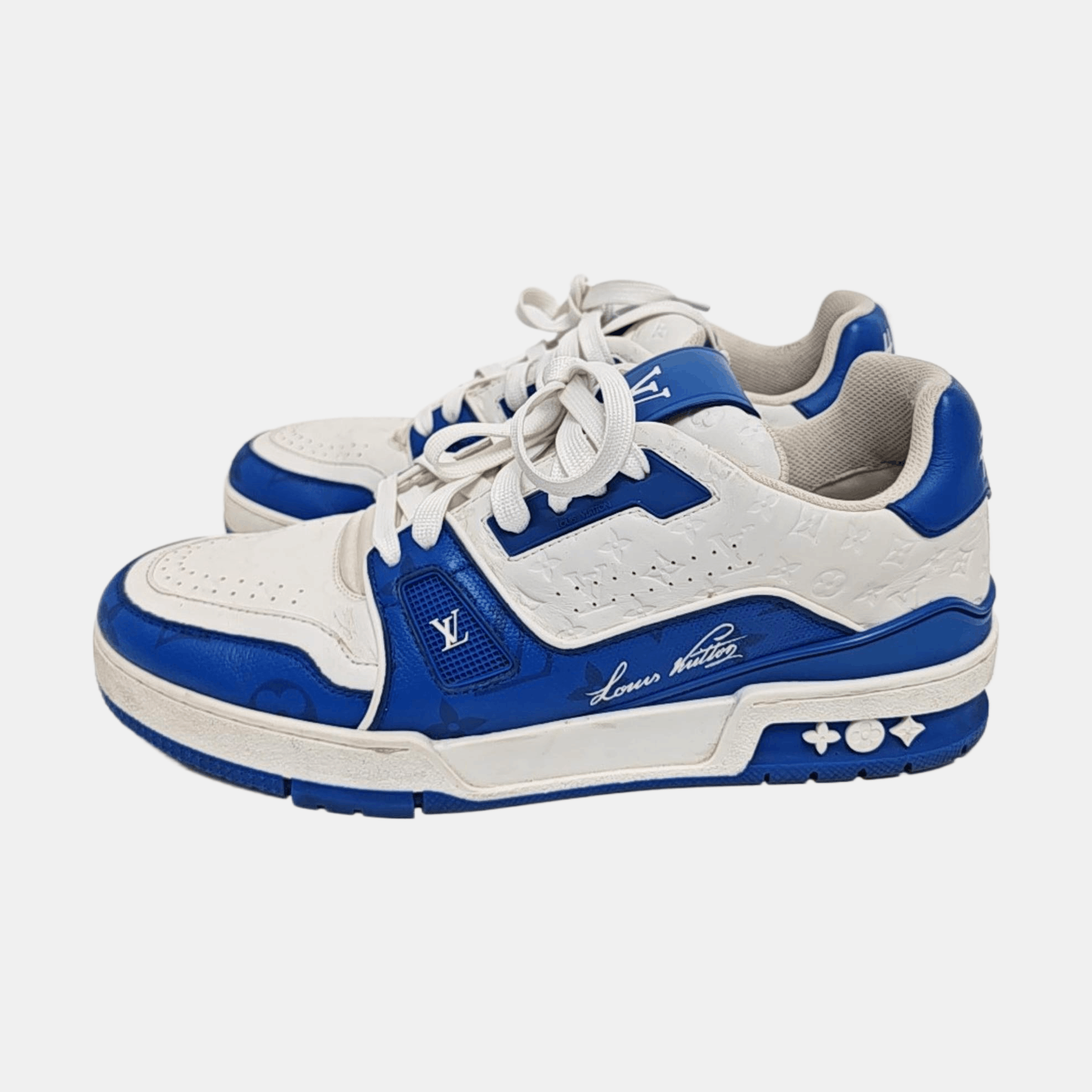 Louis Vuitton Louis Vuitton Blue Monogram Trainer Sneakers 40 Size US 7 / EU 40 - 6 Thumbnail