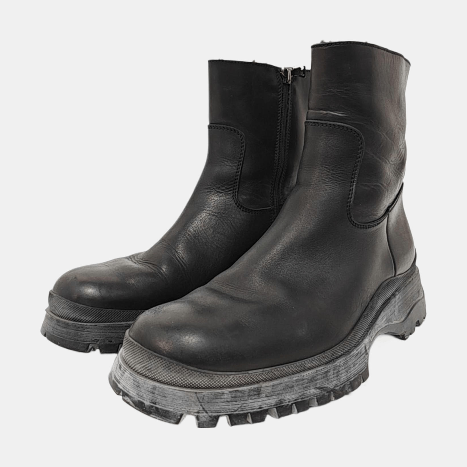 Prada Prada Leather Chunky Sole Boots US 6.5 Size US 5.5 / EU 38 - 2 Thumbnail