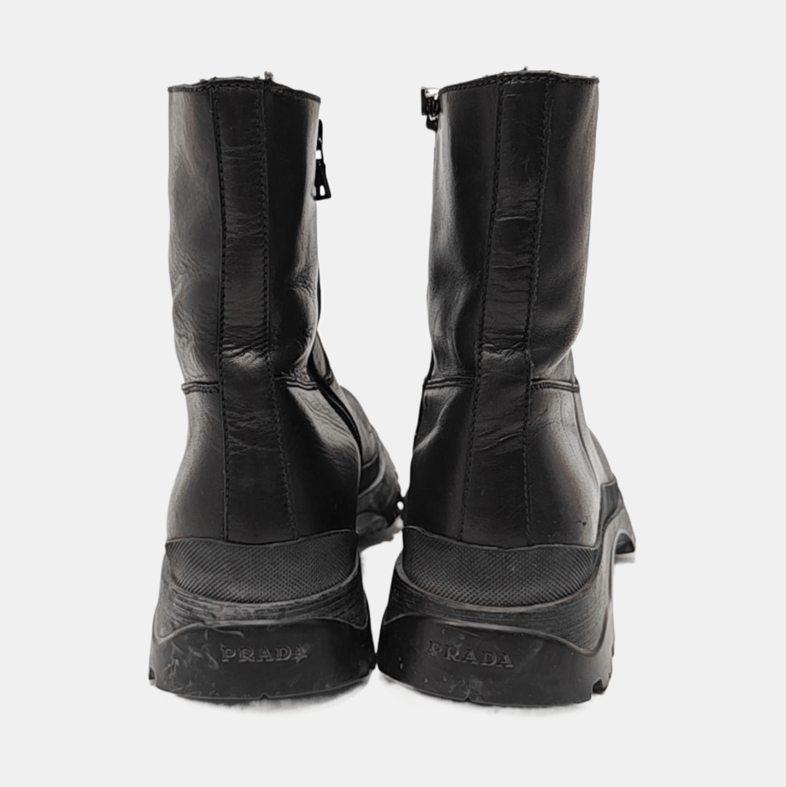 Prada Prada Leather Chunky Sole Boots US 6.5 Size US 5.5 / EU 38 - 4 Thumbnail