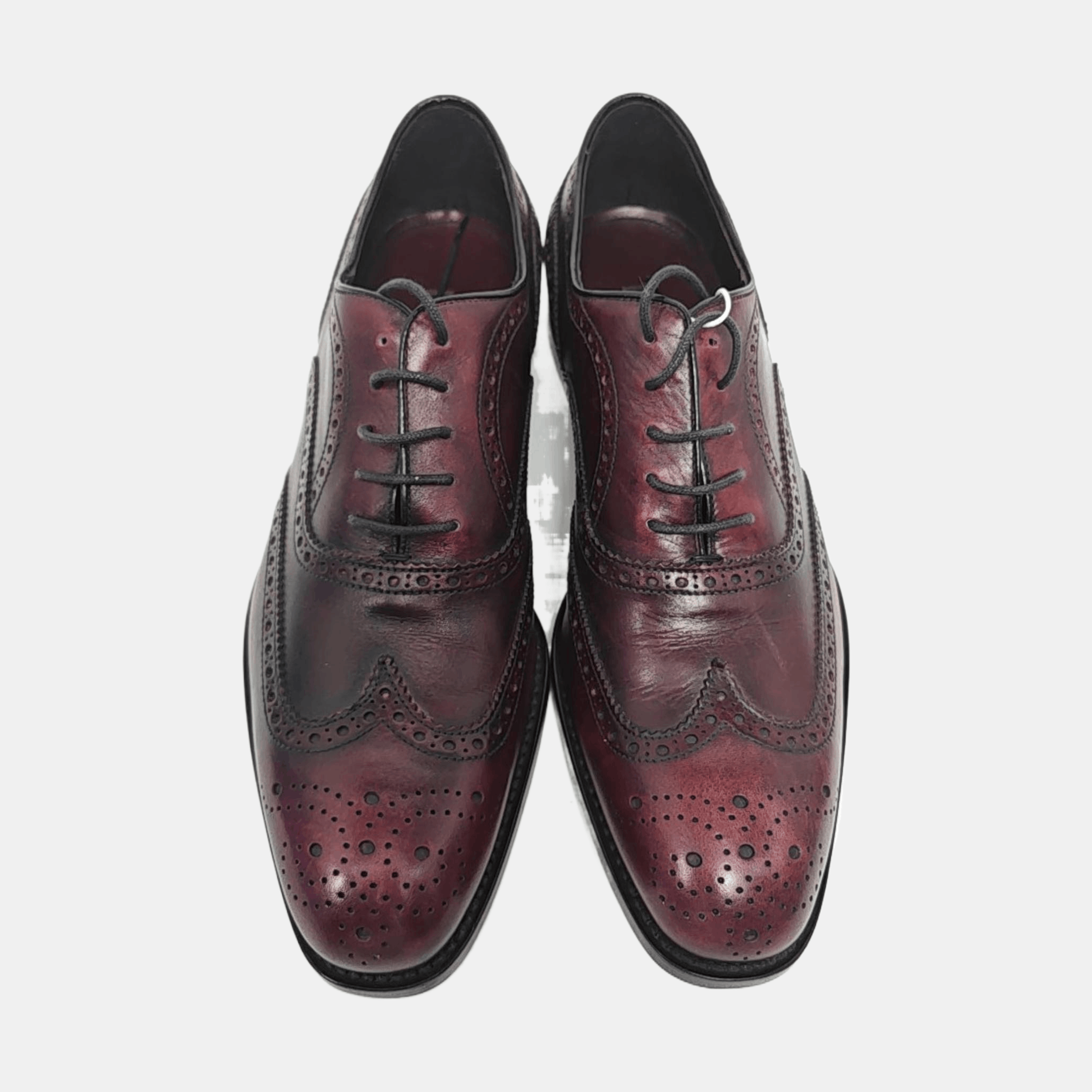 Prada Prada Burgundy Leather Wingtip Brogues Size 7 Size US 8 / EU 41 - 3 Thumbnail