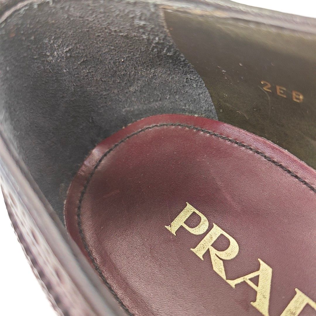 Prada Prada Burgundy Leather Wingtip Brogues Size 7 Size US 8 / EU 41 - 7 Thumbnail