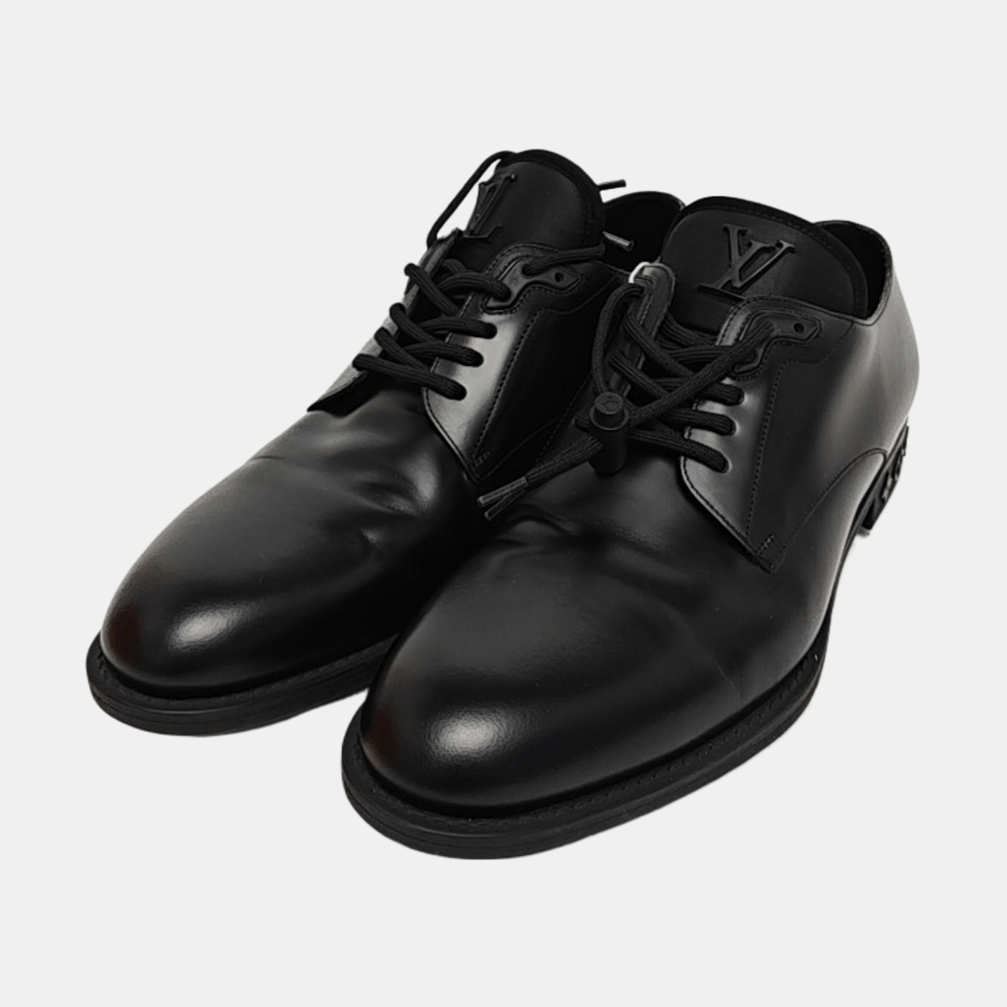 Louis Vuitton Louis Vuitton Black Leather Logo Derbies Size 41.5 Size US 8.5 / EU 41-42 - 2 Thumbnail