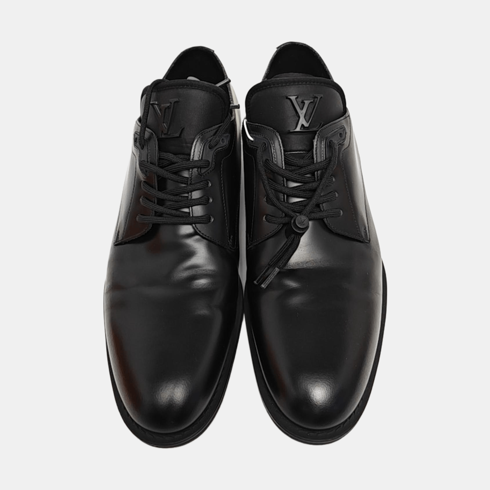 Louis Vuitton Louis Vuitton Black Leather Logo Derbies Size 41.5 Size US 8.5 / EU 41-42 - 3 Thumbnail