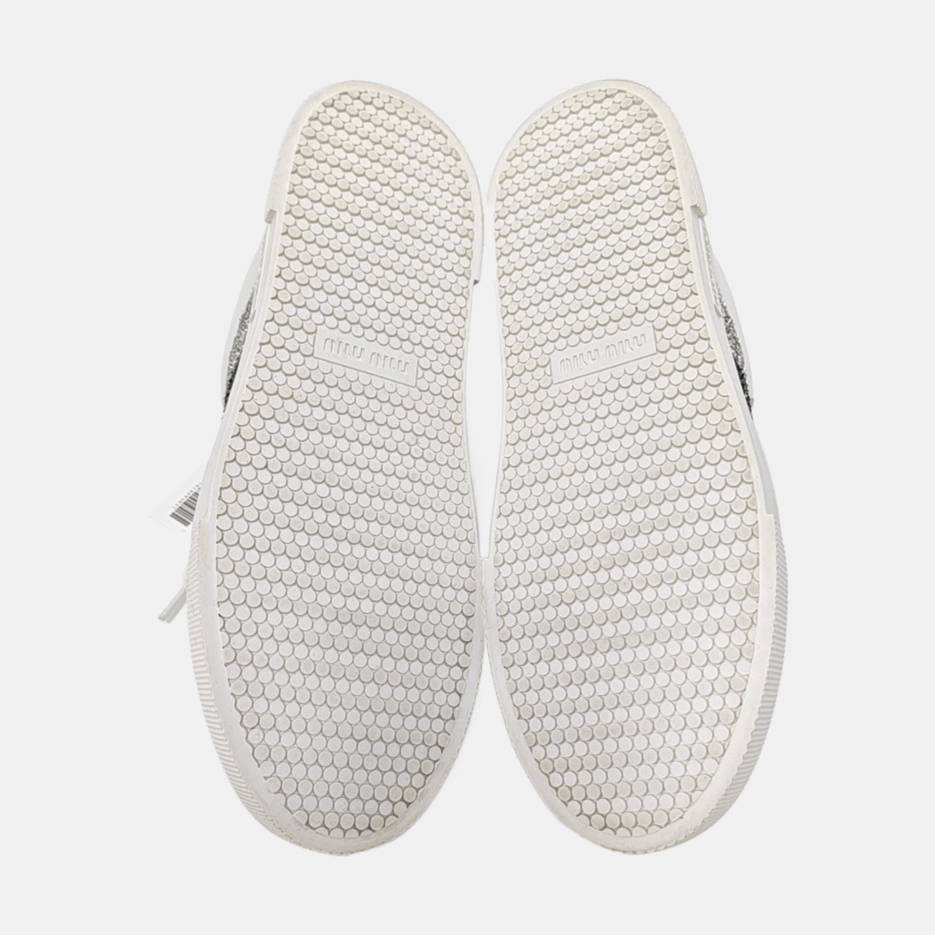 Miu Miu Miu Miu Glitter Stripe Leather Sneakers EU 38.5 Size US 6 / EU 39 - 5 Thumbnail
