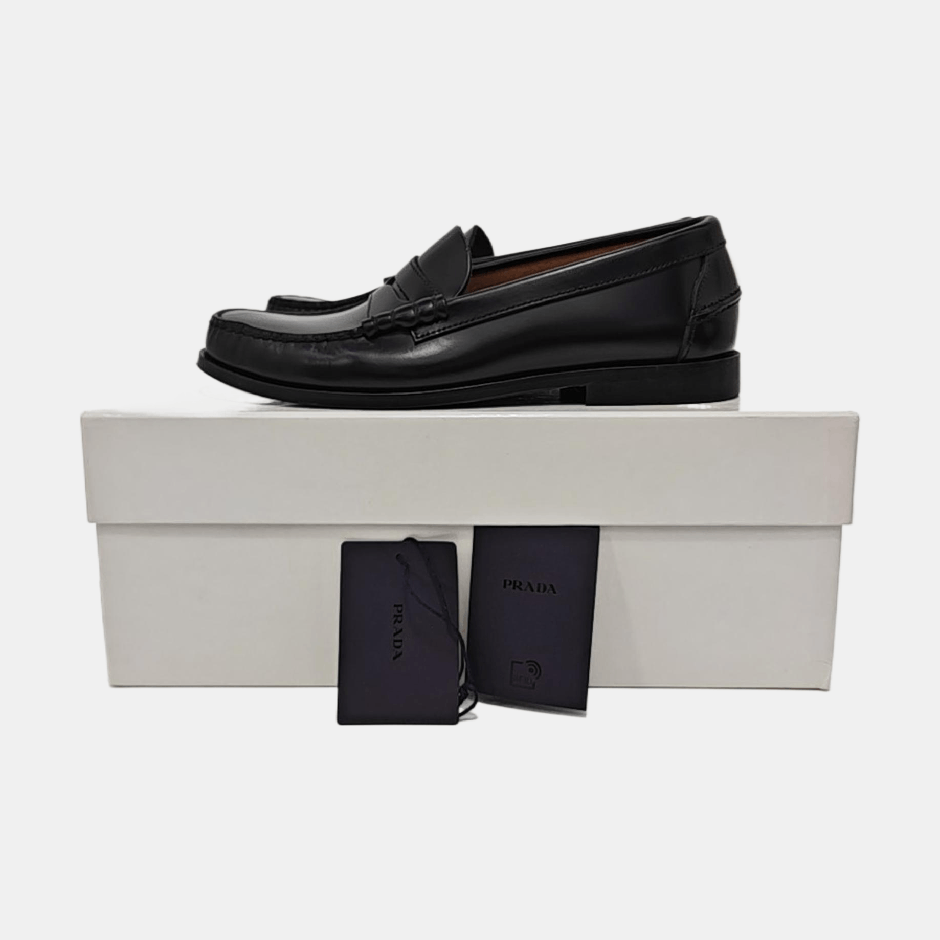 Prada Prada Black Leather Penny Loafers 40 Size US 7 / EU 40 - 5 Thumbnail