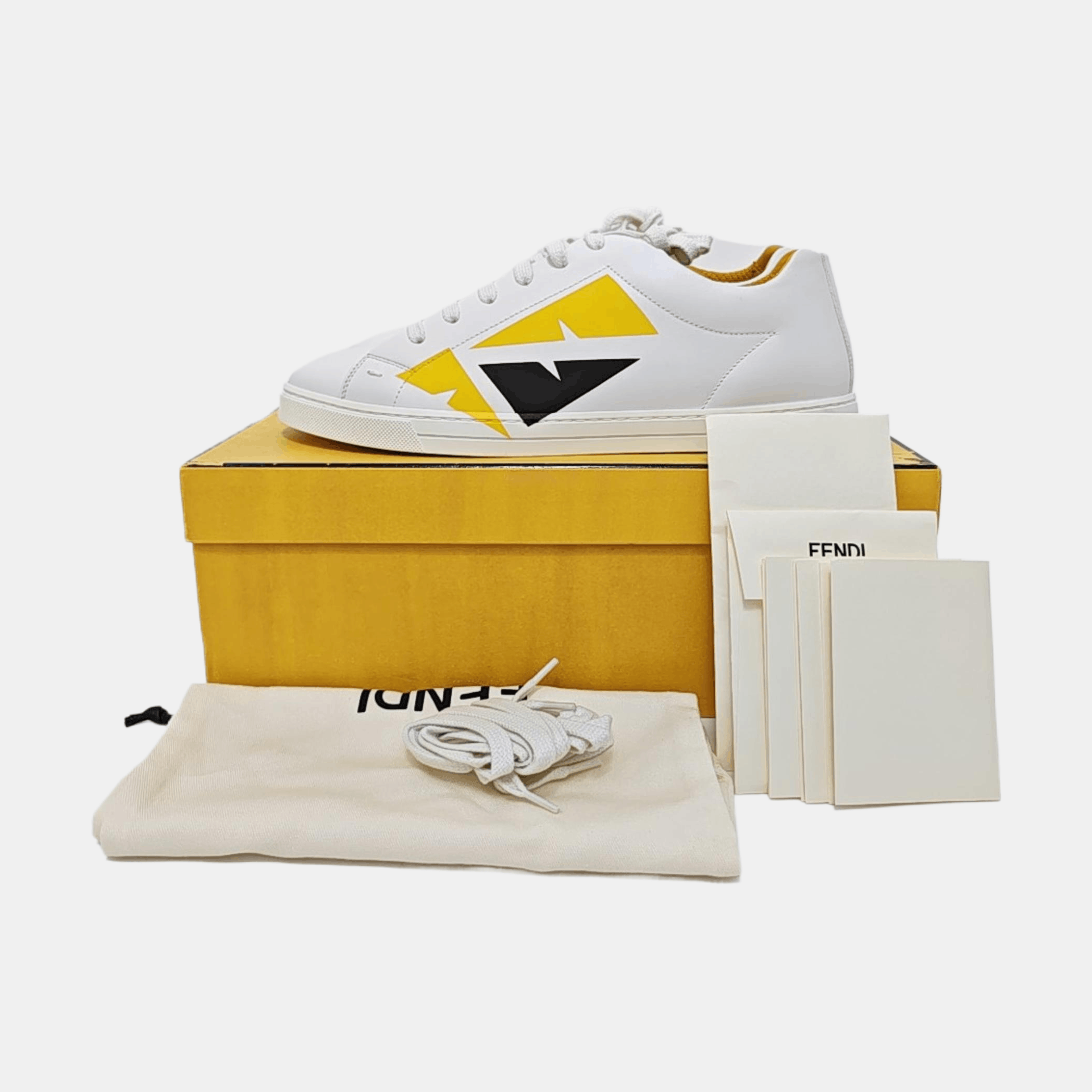 Fendi Fendi Graphic Leather Low-Top Sneakers Size 42 Size US 9 / EU 42 - 6 Thumbnail