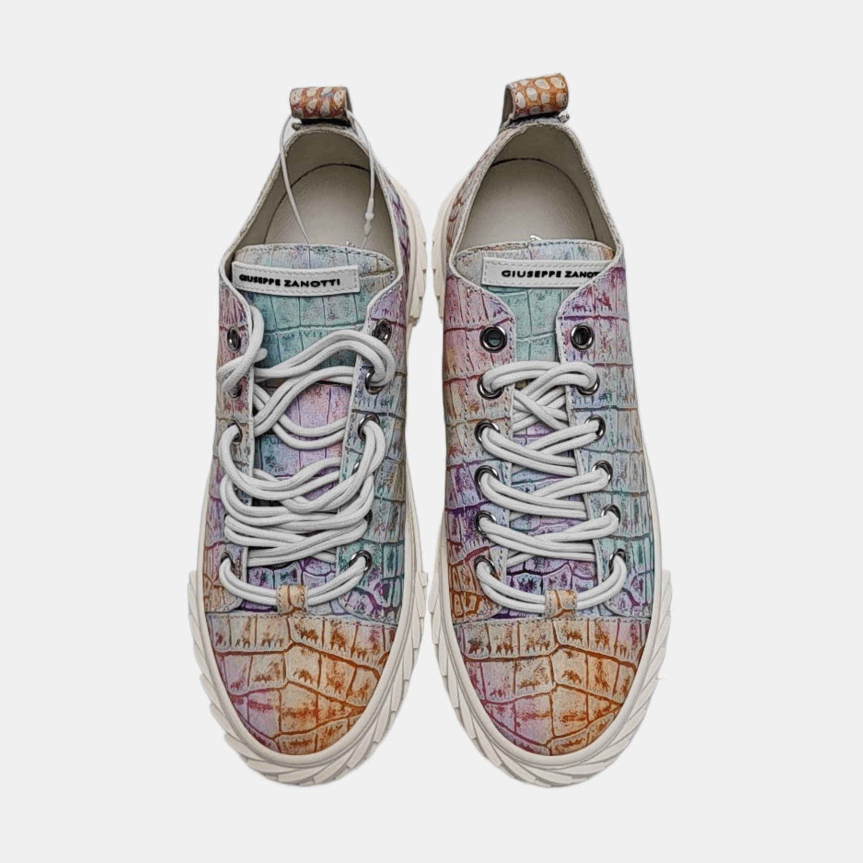 Giuseppe Zanotti Giuseppe Zanotti Multicolor Croc-Embossed Sneakers EU 41 Size US 8 / EU 41 - 3 Thumbnail