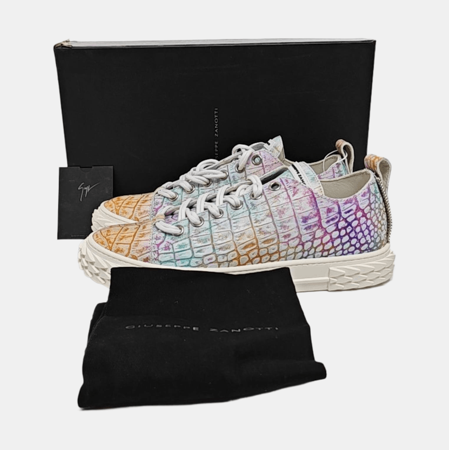 Giuseppe Zanotti Giuseppe Zanotti Multicolor Croc-Embossed Sneakers EU 41 Size US 8 / EU 41 - 6 Thumbnail