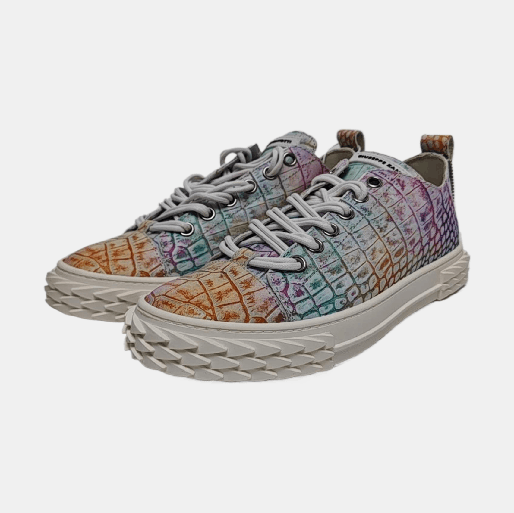 Giuseppe Zanotti Giuseppe Zanotti Multicolor Croc-Embossed Sneakers EU 41 Size US 8 / EU 41 - 2 Thumbnail