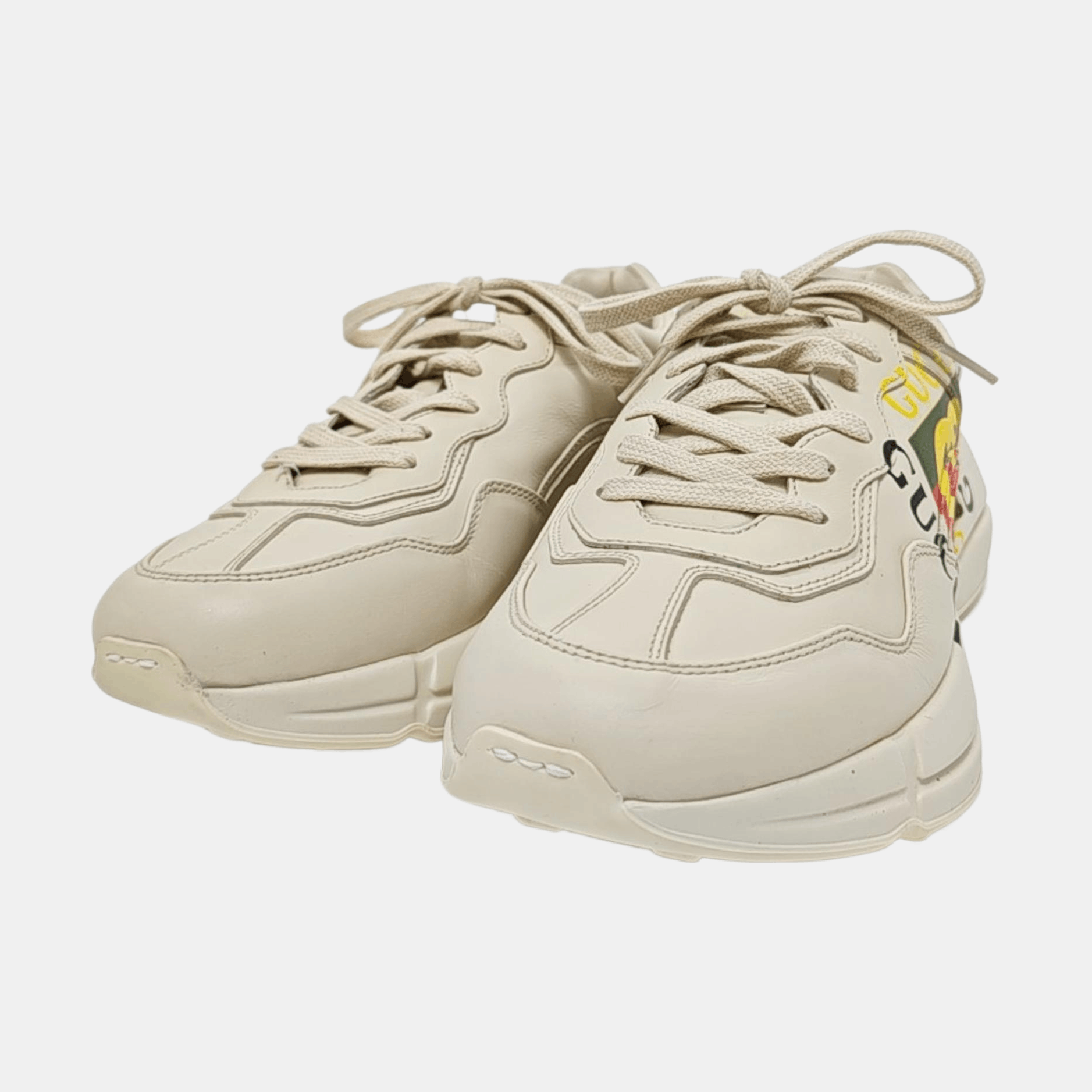 Gucci Gucci Logo Print Leather Rhyton Sneakers UK 5.5 Size US 5.5 / EU 38 - 2 Thumbnail