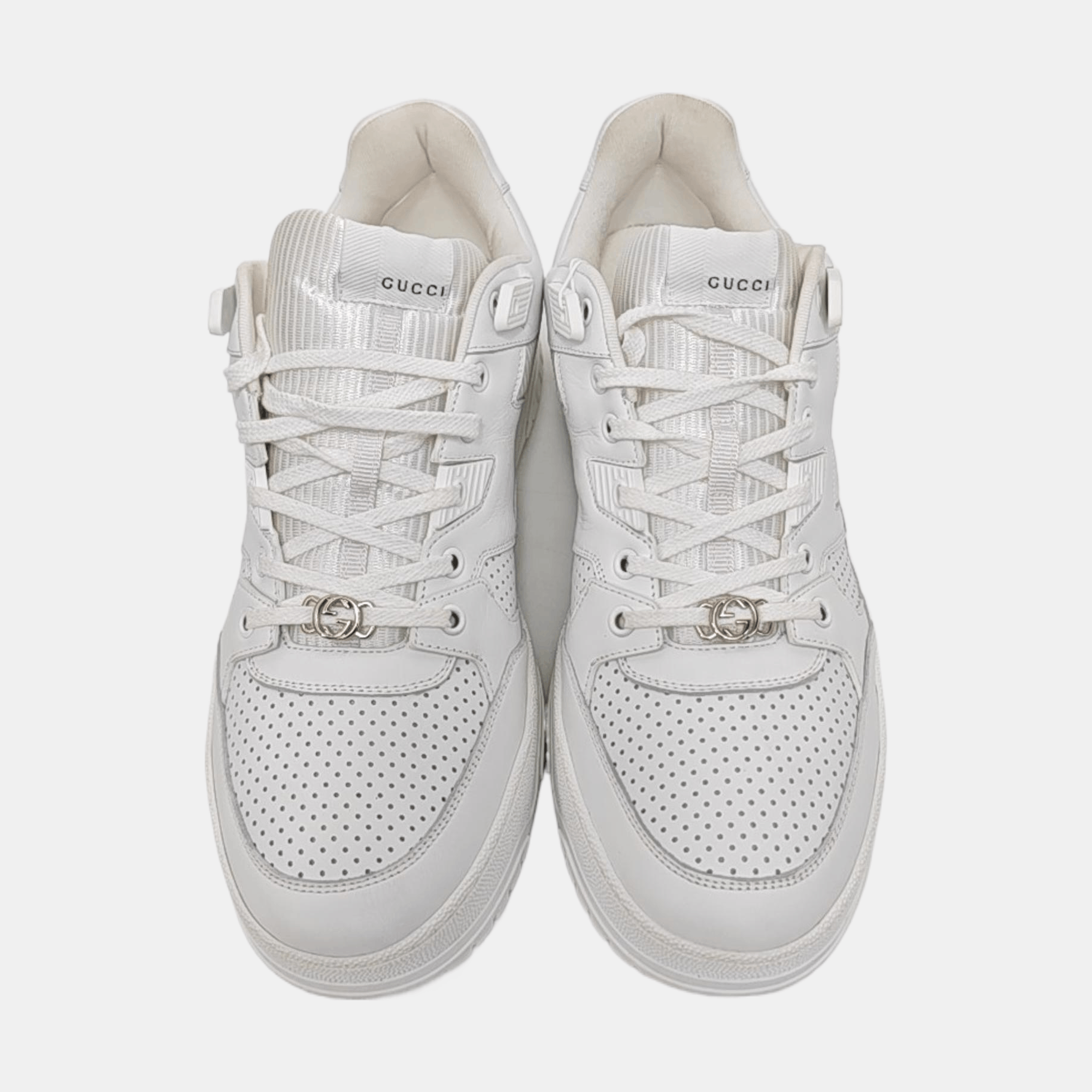 Gucci Gucci White Leather Sneakers 45 Size US 12 / EU 45 - 3 Thumbnail