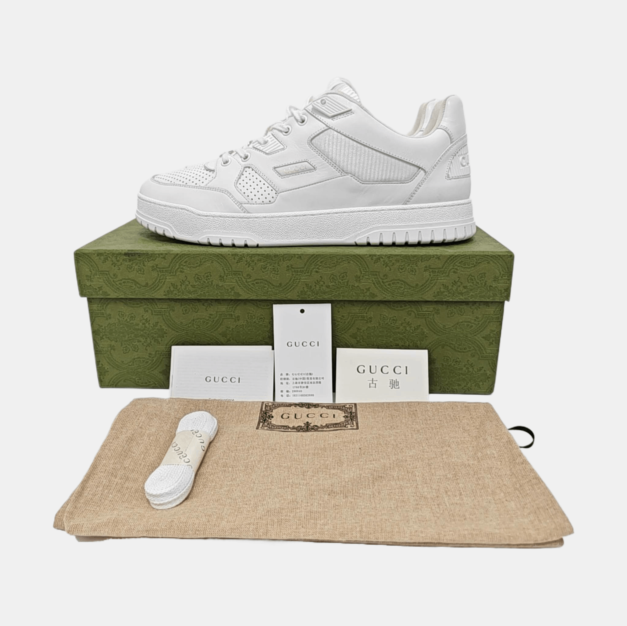 Gucci Gucci White Leather Sneakers 45 Size US 12 / EU 45 - 6 Thumbnail