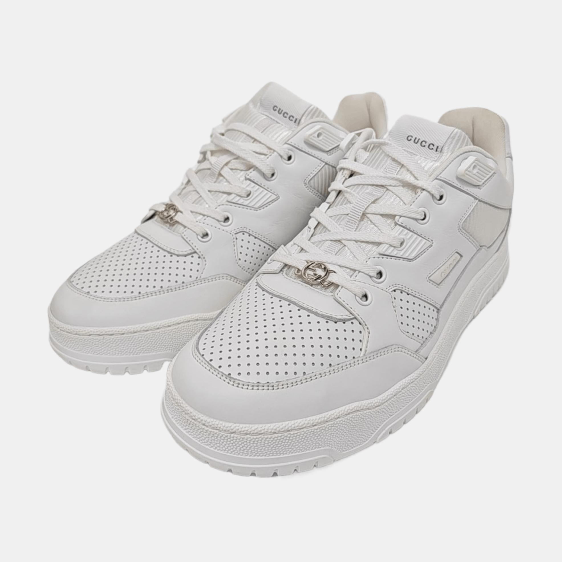 Gucci Gucci White Leather Sneakers 45 Size US 12 / EU 45 - 2 Thumbnail