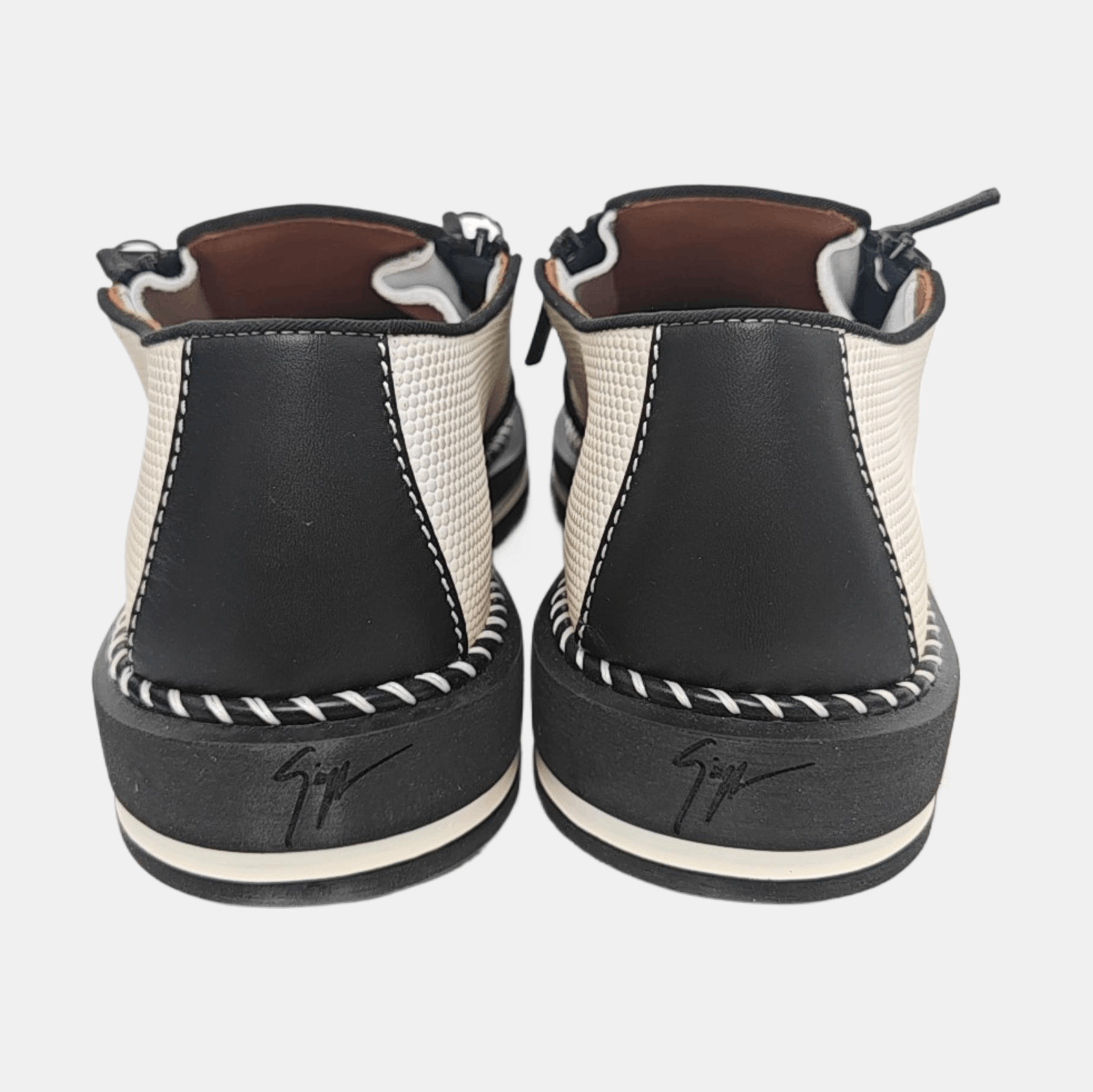Giuseppe Zanotti Giuseppe Zanotti White Leather Low-Top Sneakers 40 Size US 7 / EU 40 - 4 Thumbnail