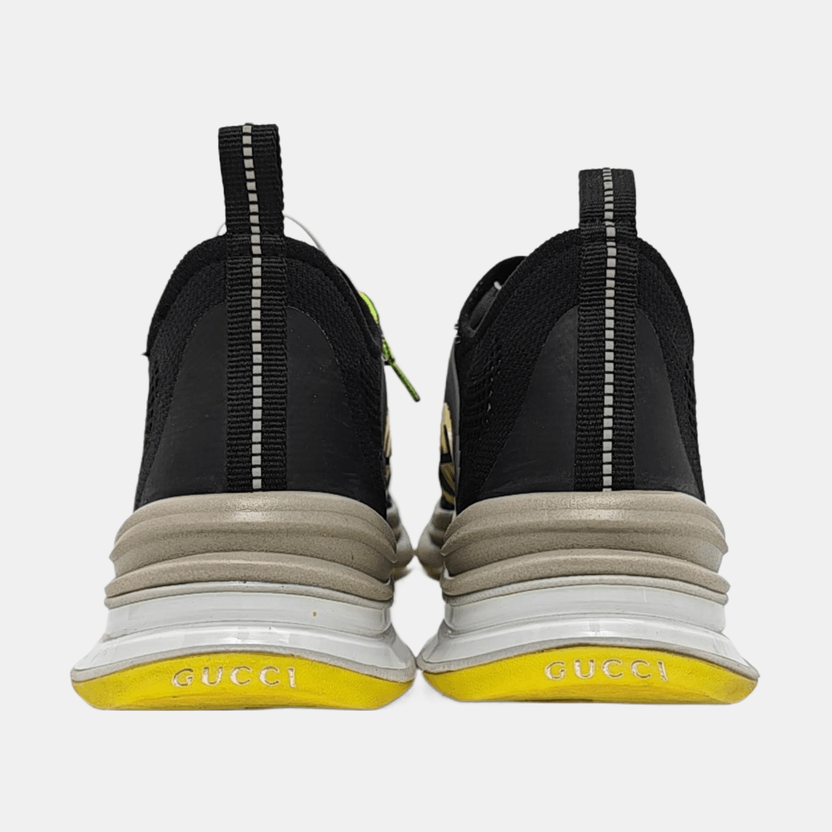Gucci Gucci Black & Yellow Gucci Run Low-Top Sneakers EU 41.5 Size US 8.5 / EU 41-42 - 4 Thumbnail