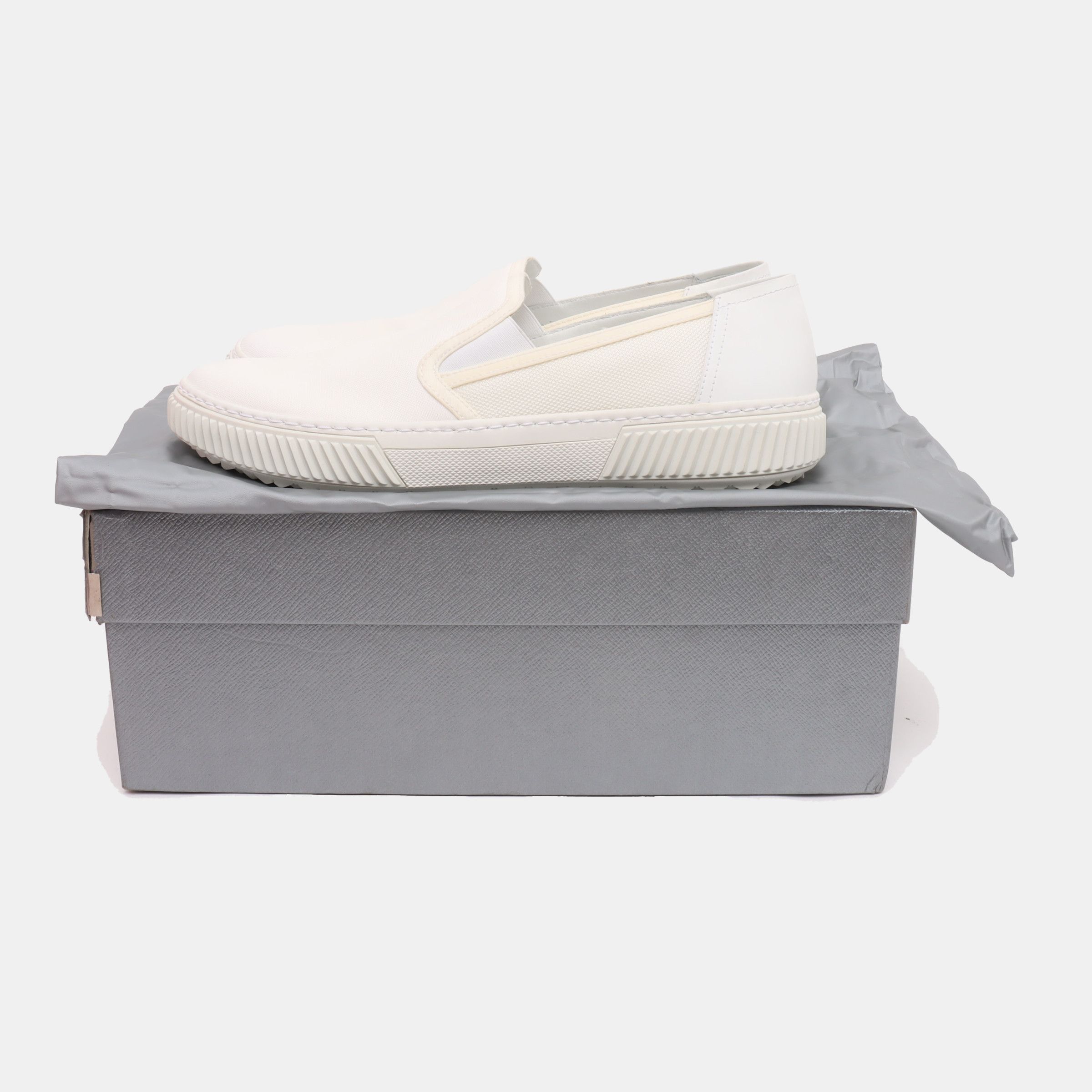 Prada Prada White Textile Slip-On Sneakers US 8 / EU 41 Size US 8 / EU 41 - 6 Thumbnail