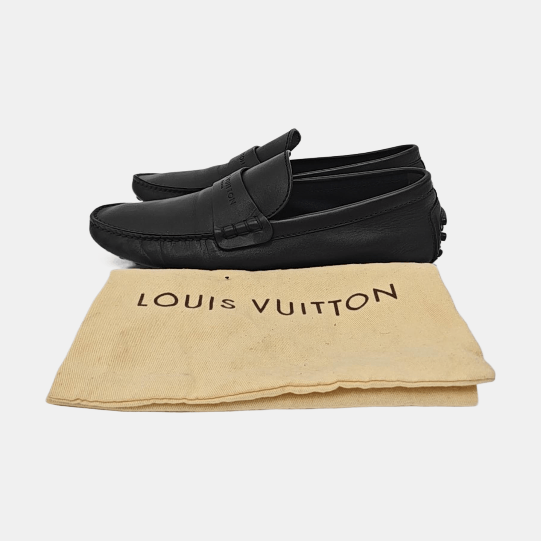 Louis Vuitton LOUIS VUITTON Black Leather Driving Loafers 6.5 Size US 6.5 / EU 39-40 - 6 Thumbnail