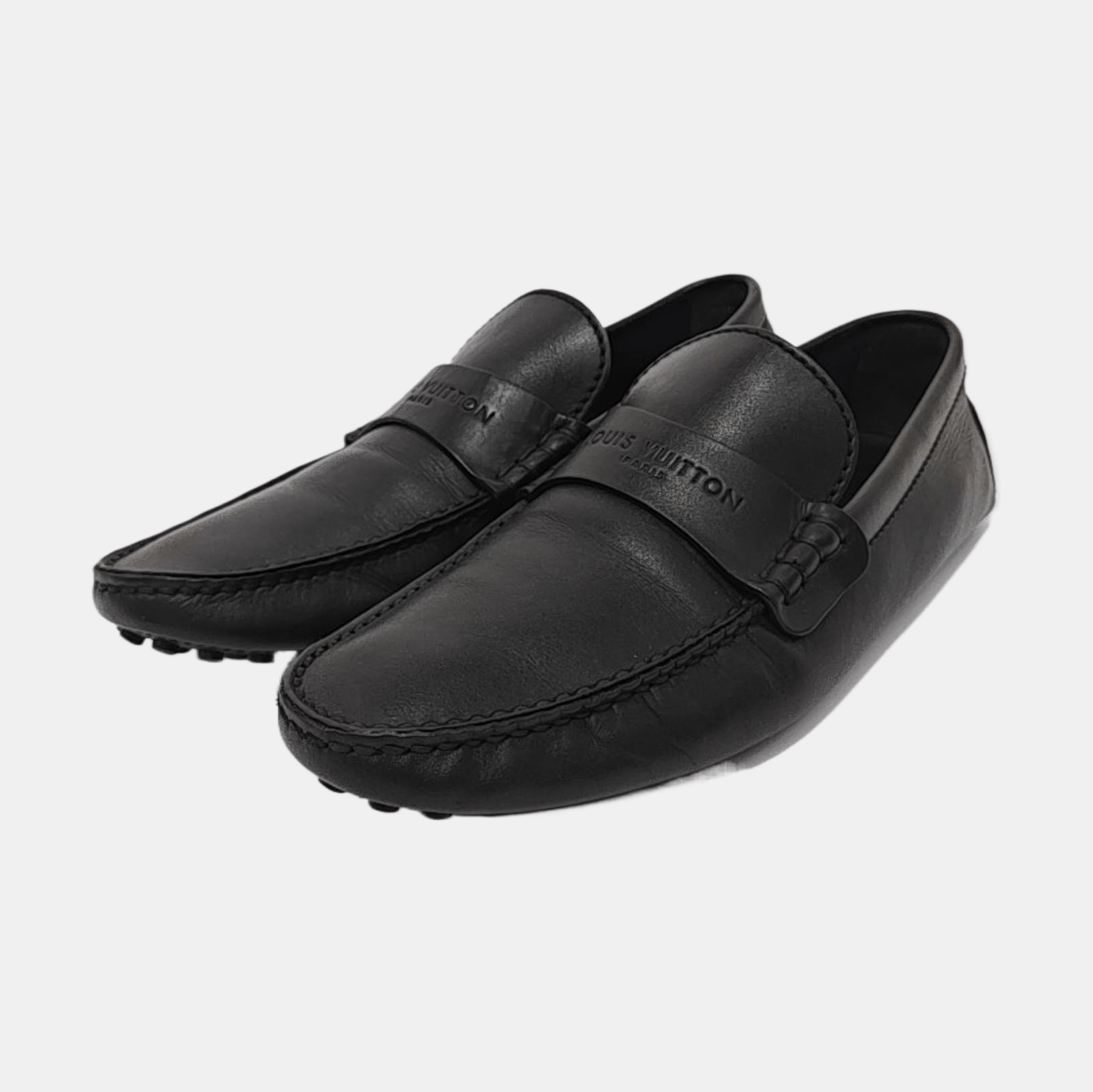 Louis Vuitton LOUIS VUITTON Black Leather Driving Loafers 6.5 Size US 6.5 / EU 39-40 - 2 Thumbnail