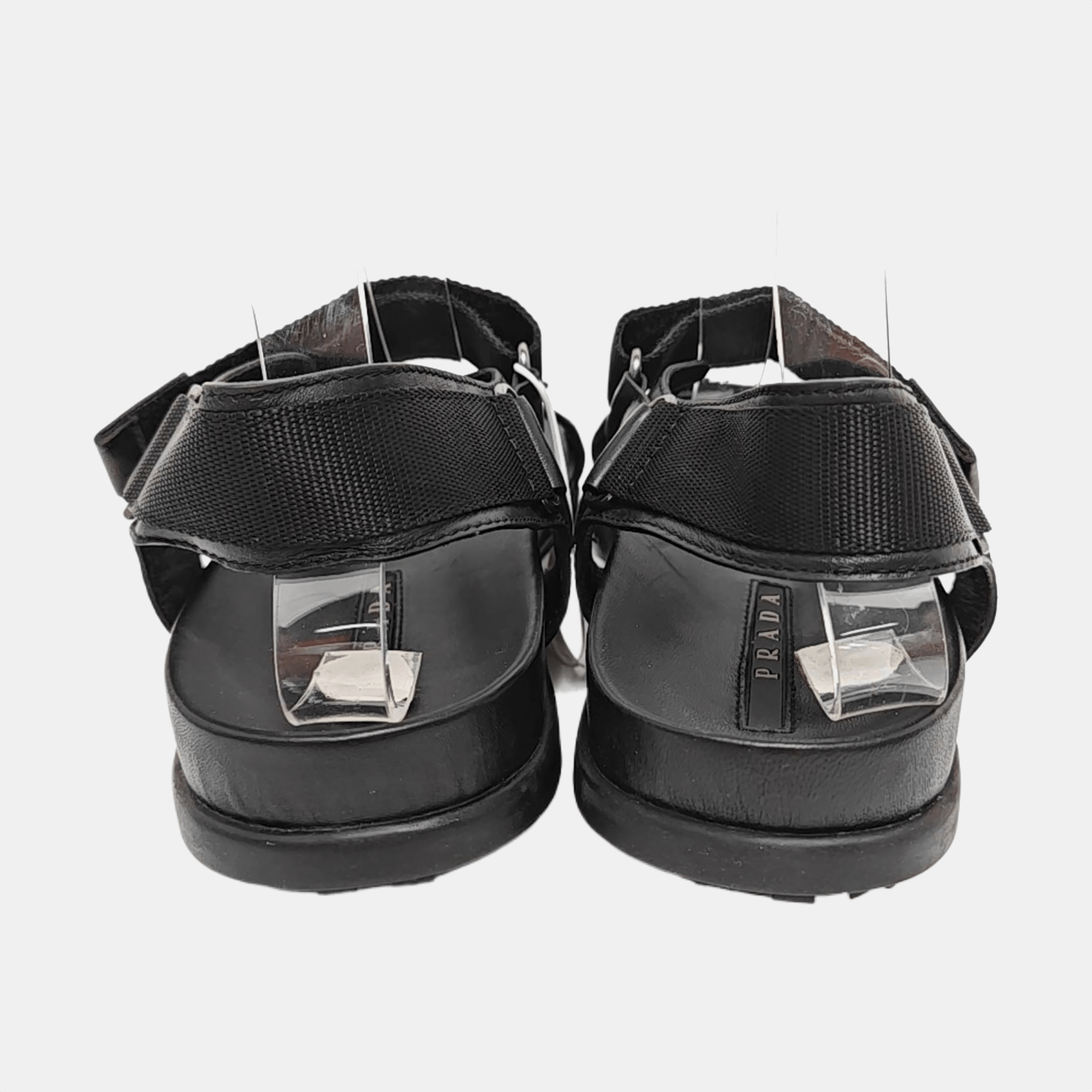 Prada Prada Black Leather Webbing Sandals US 7 Size US 7 / EU 40 - 4 Thumbnail