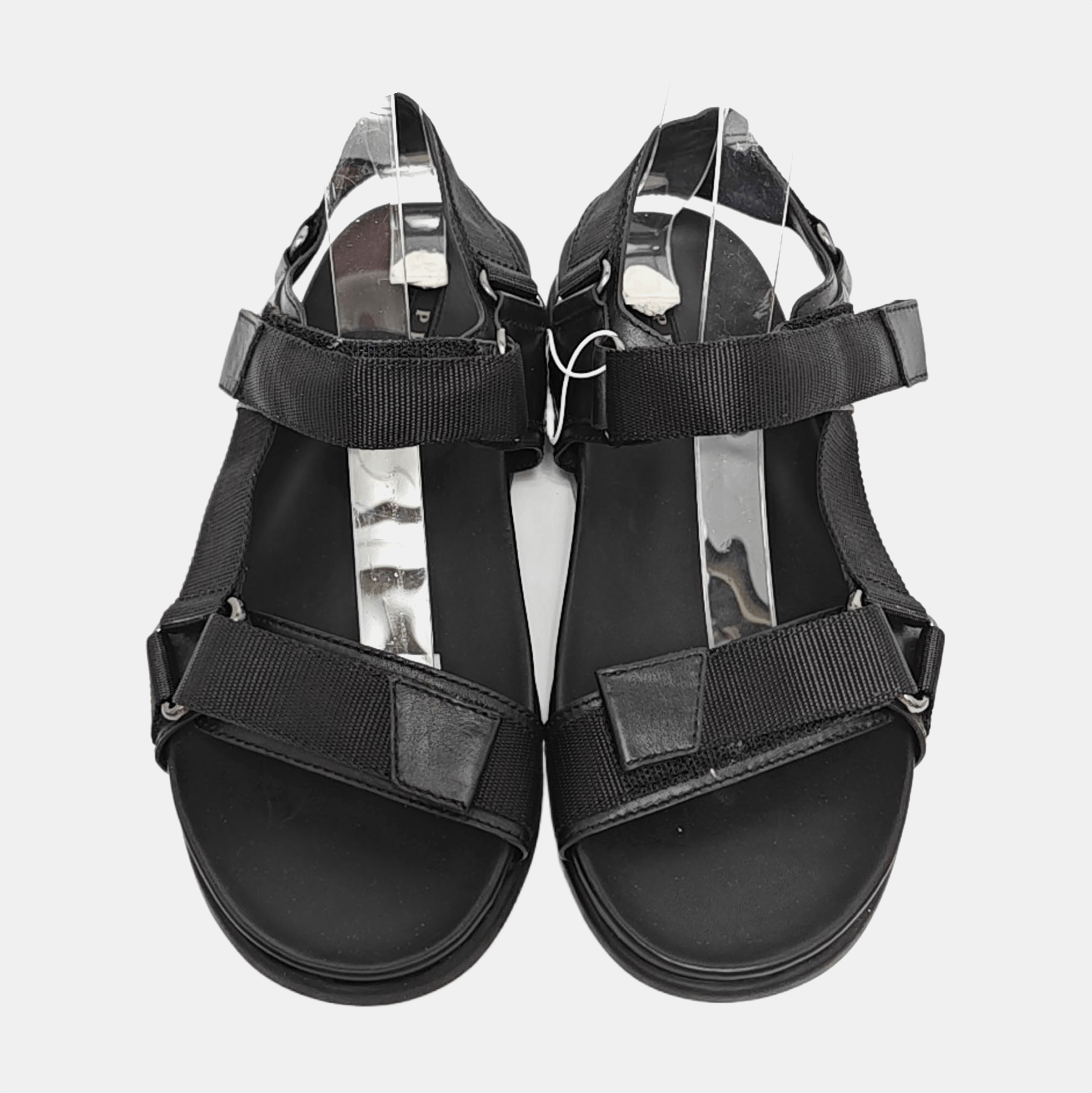 Prada Prada Black Leather Webbing Sandals US 7 Size US 7 / EU 40 - 3 Thumbnail