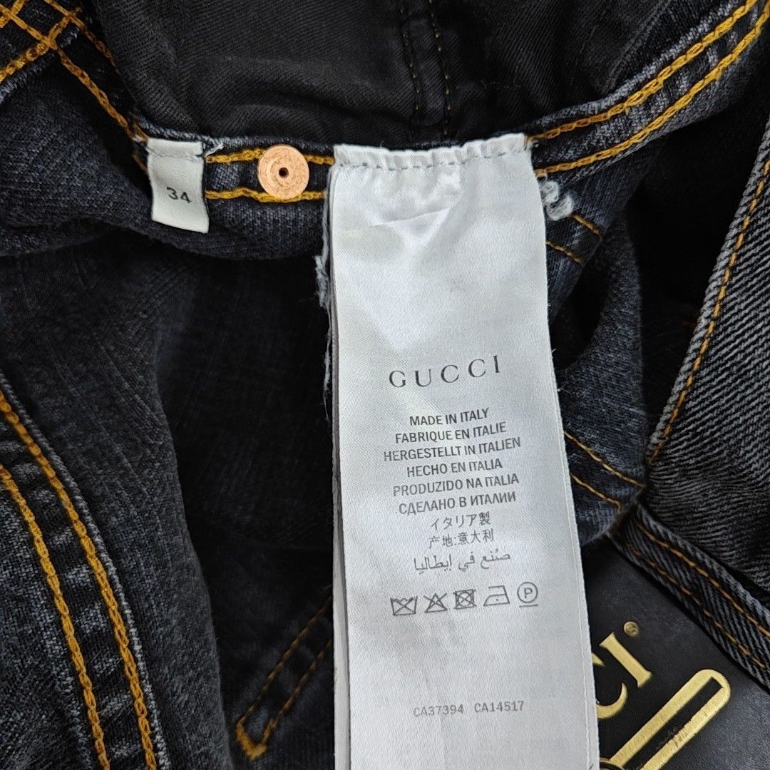 Gucci GUCCI Embroidered Grey Denim Jeans 34 Size US 34 / EU 50 - 4 Thumbnail