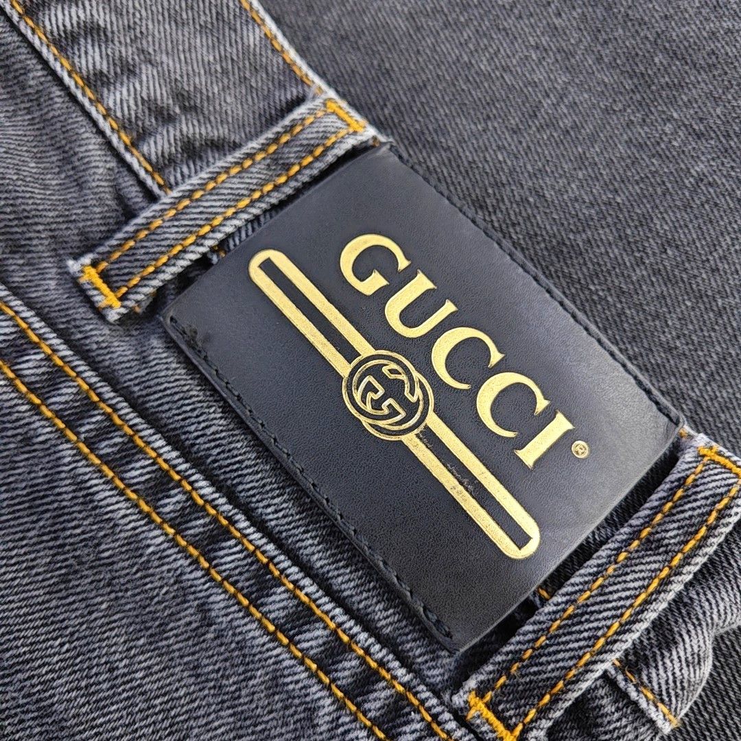 Gucci GUCCI Embroidered Grey Denim Jeans 34 Size US 34 / EU 50 - 6 Thumbnail