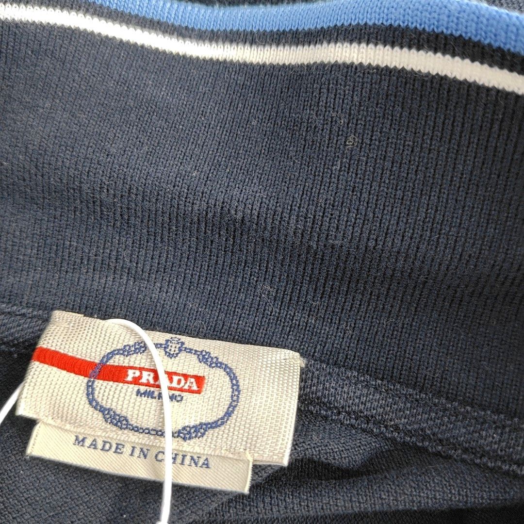 Prada Prada Tipped Cotton Polo Shirt Size M Size US M / EU 48-50 / 2 - 5 Thumbnail