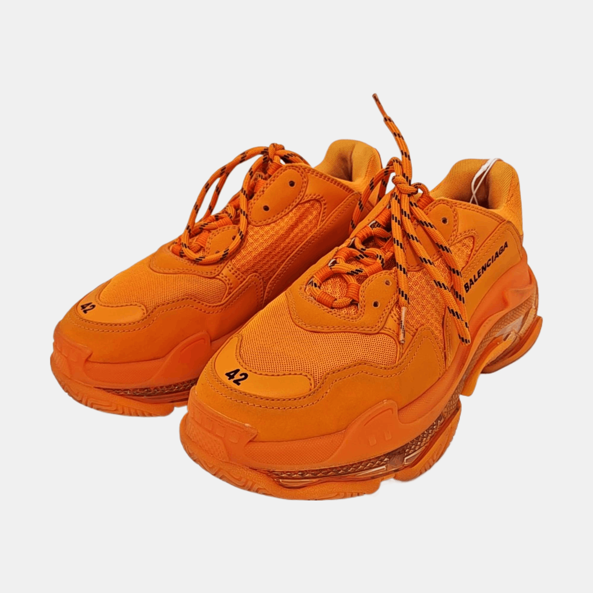 Balenciaga Balenciaga Orange Triple S Clear Sole Sneakers Size 42 Size US 9 / EU 42 - 2 Thumbnail