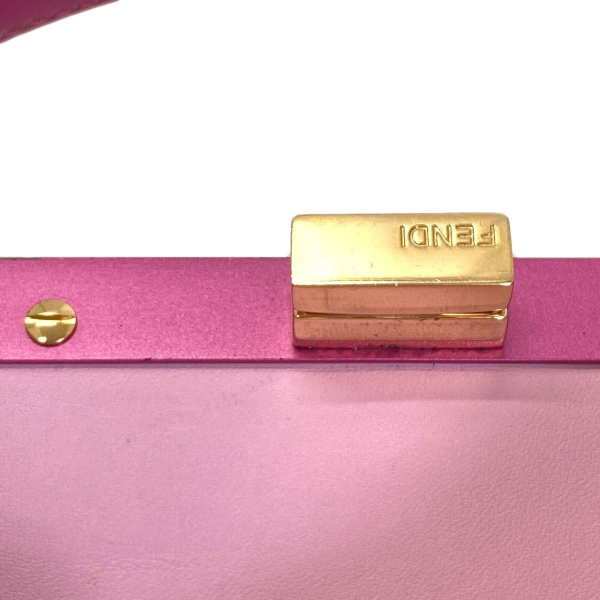 Fendi Fendi Peekaboo Mini 2-Way Handbag, Calfskin, Women's FENDI Size ONE SIZE - 19 Thumbnail