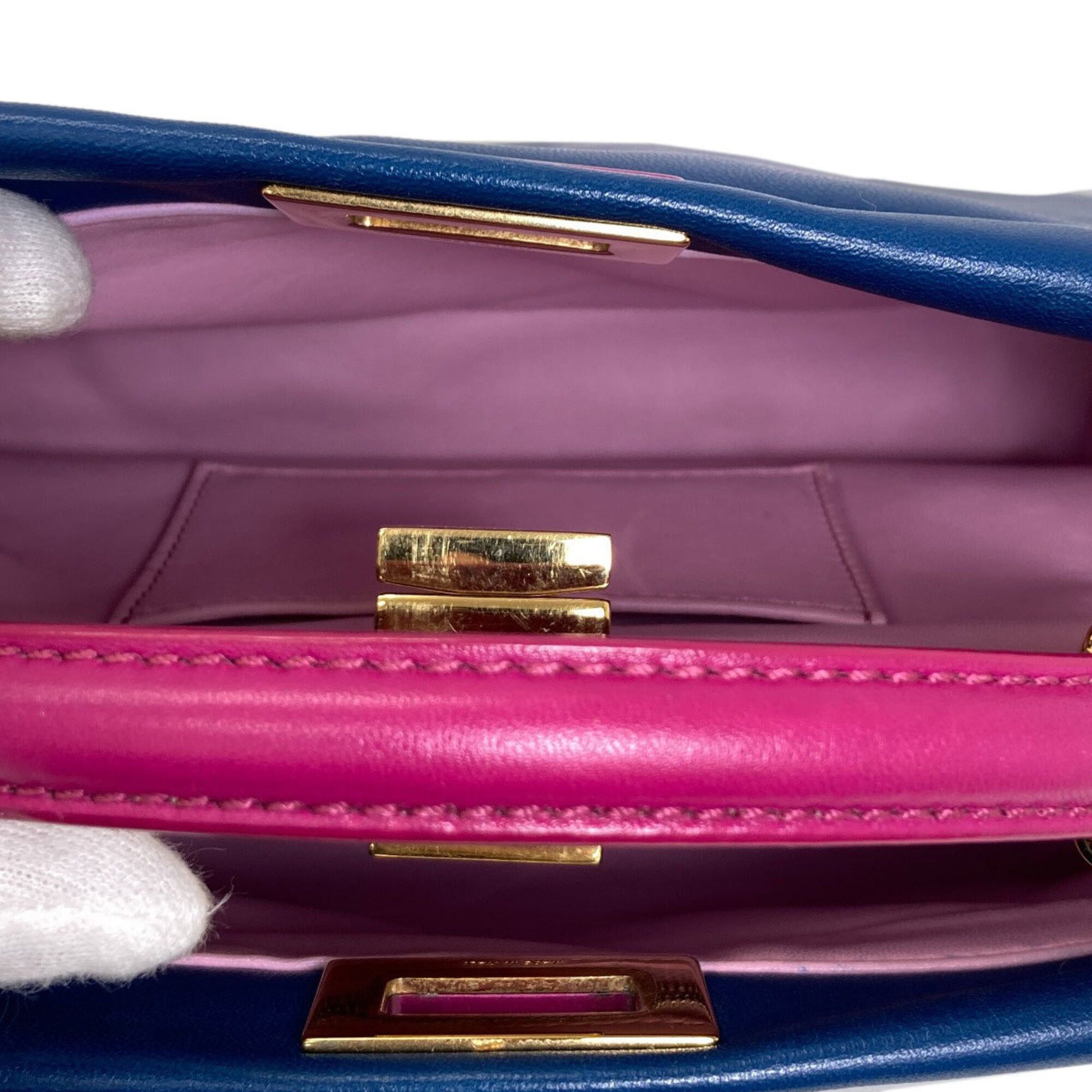 Fendi Fendi Peekaboo Mini 2-Way Handbag, Calfskin, Women's FENDI Size ONE SIZE - 5 Thumbnail