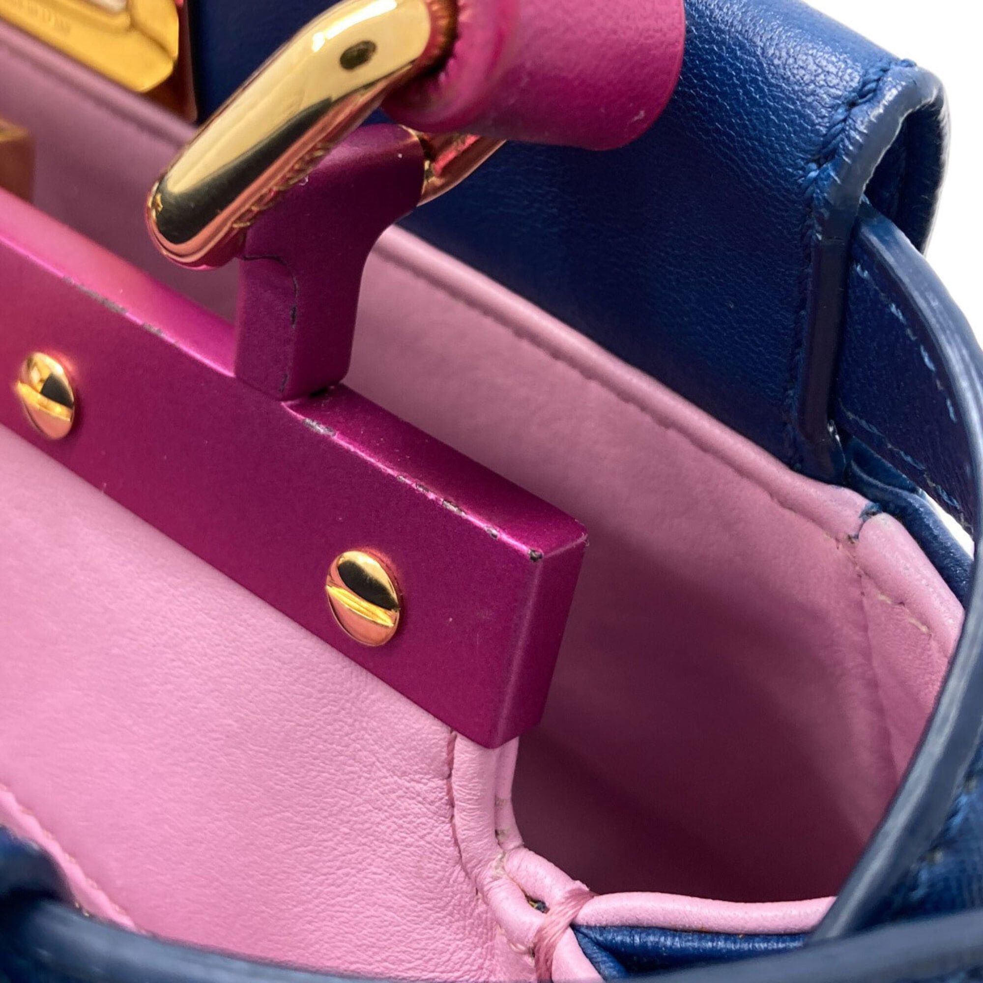 Fendi Fendi Peekaboo Mini 2-Way Handbag, Calfskin, Women's FENDI Size ONE SIZE - 14 Thumbnail