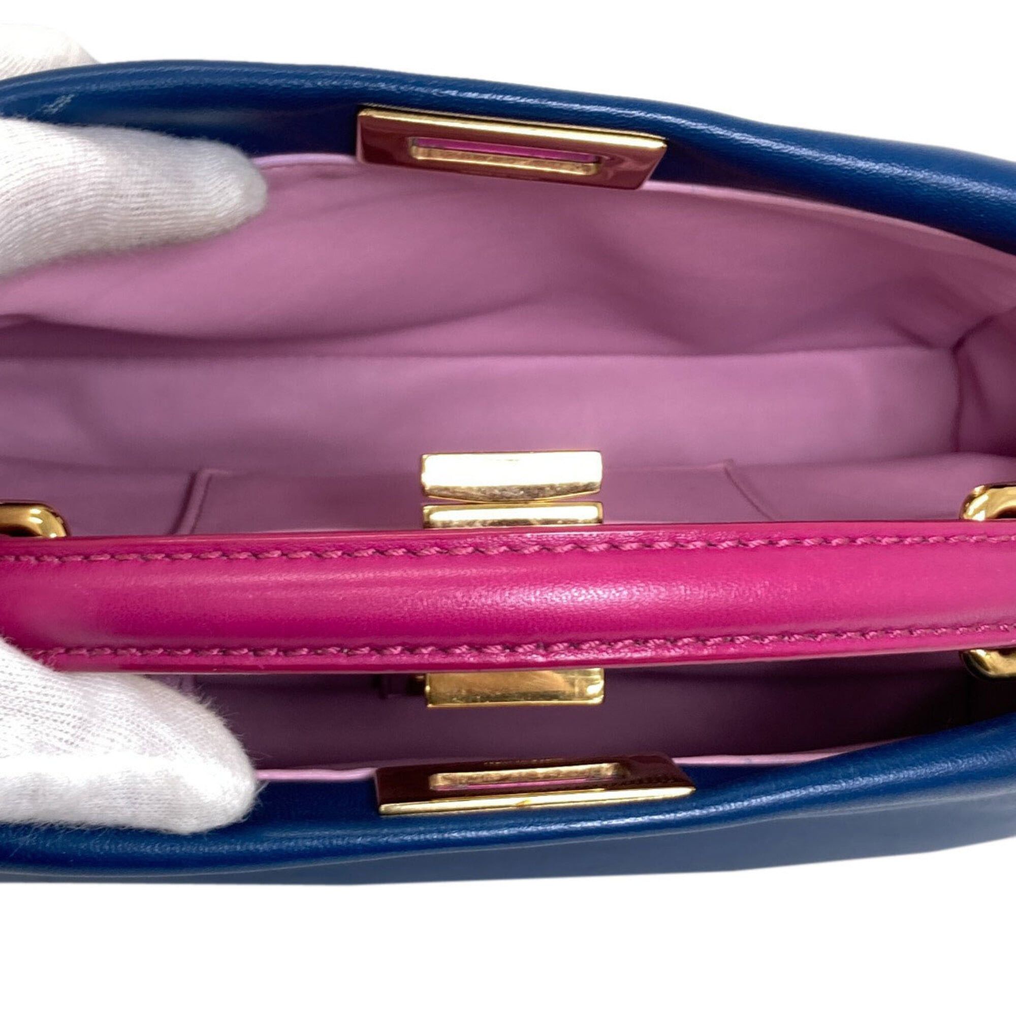 Fendi Fendi Peekaboo Mini 2-Way Handbag, Calfskin, Women's FENDI Size ONE SIZE - 6 Thumbnail