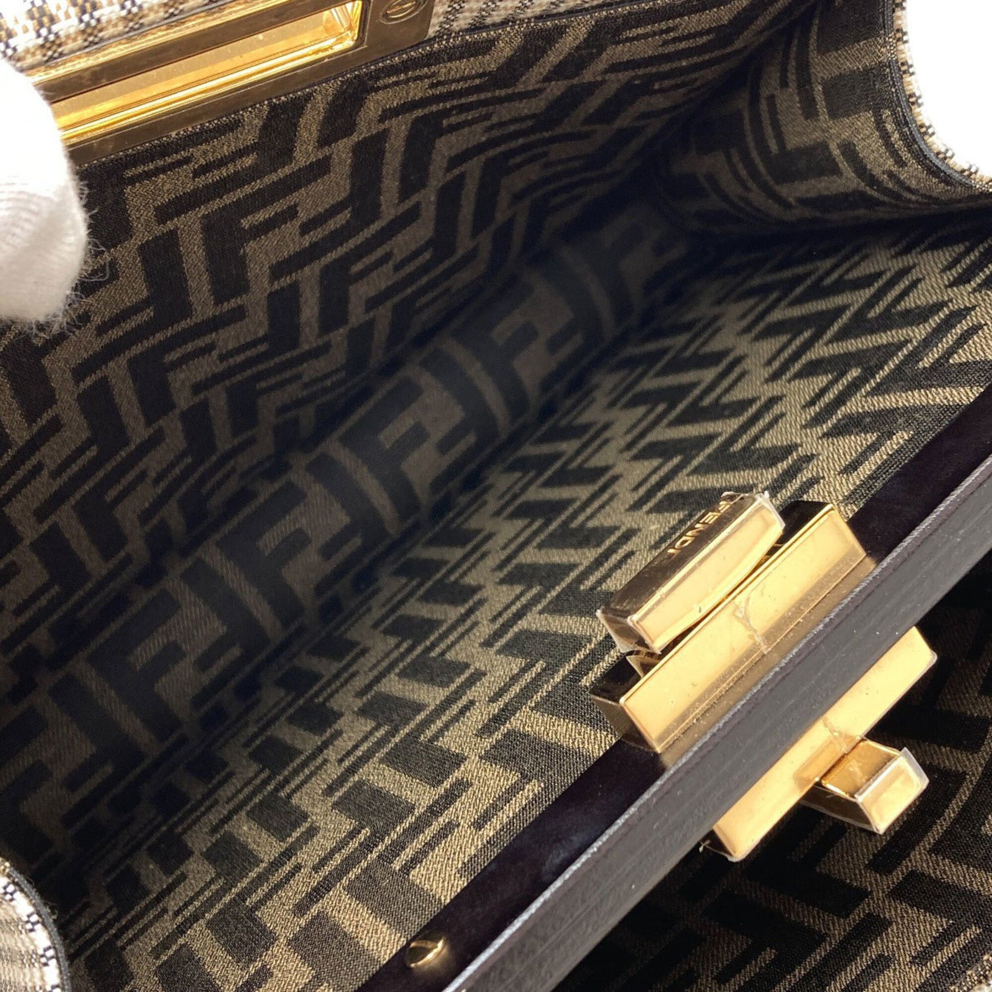 Fendi Fendi Peekaboo I.U Medium Check Pattern 2-Way Handbag Canvas Women's FENDI Size ONE SIZE - 6 Thumbnail