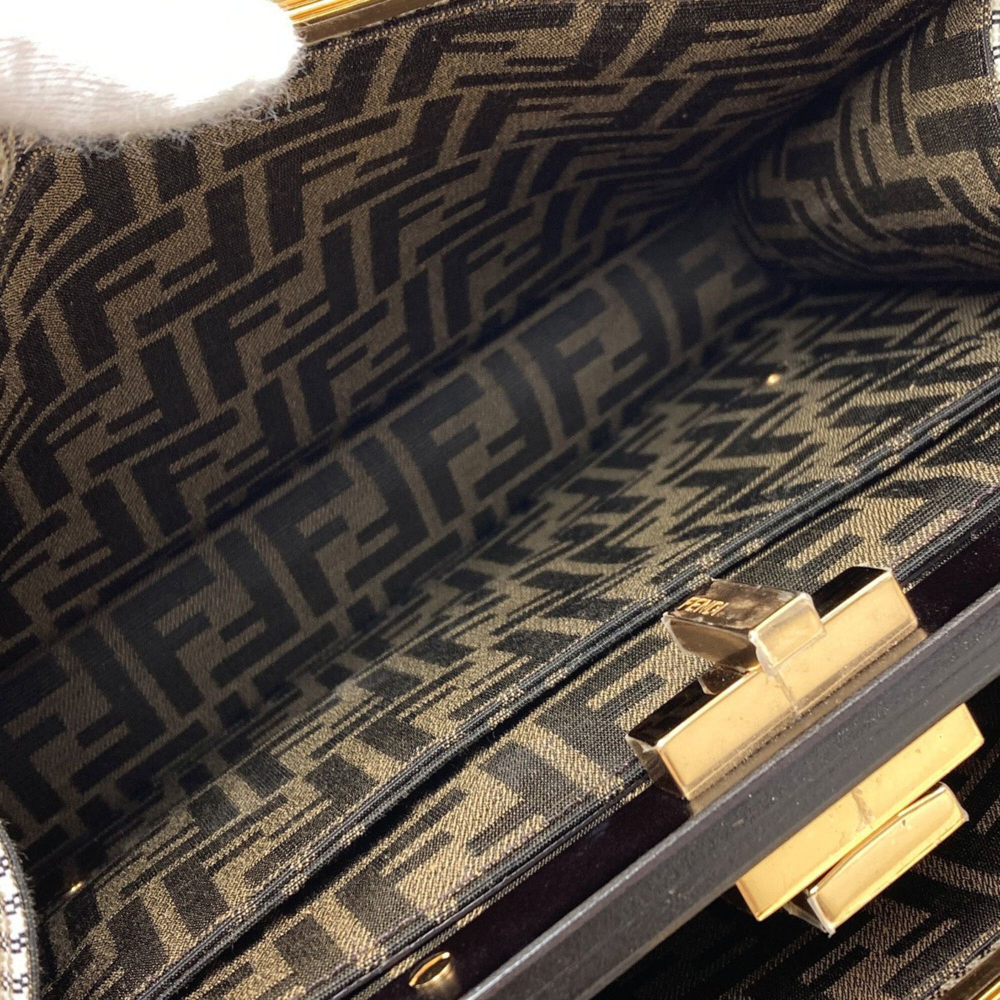 Fendi Fendi Peekaboo I.U Medium Check Pattern 2-Way Handbag Canvas Women's FENDI Size ONE SIZE - 5 Thumbnail