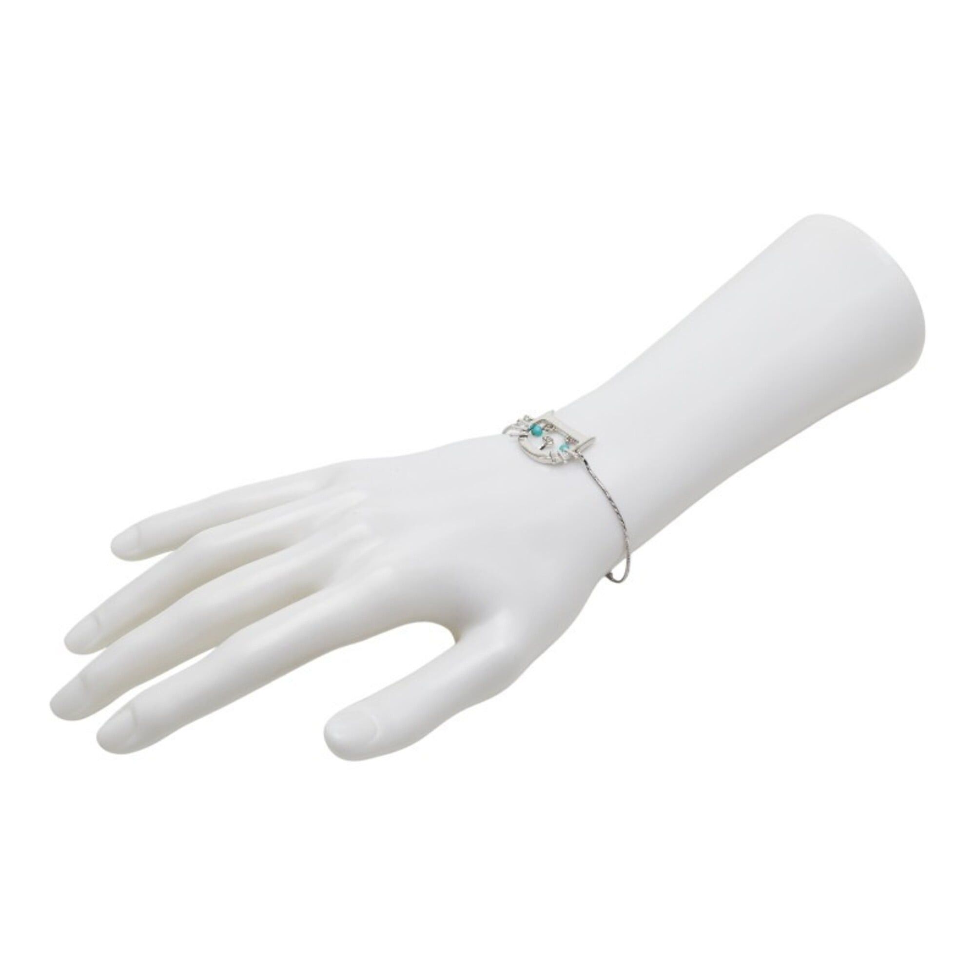 Dior Christian Dior Dior Cat Motif Chain Bracelet, Silver Metal, Women's Size ONE SIZE - 6 Thumbnail