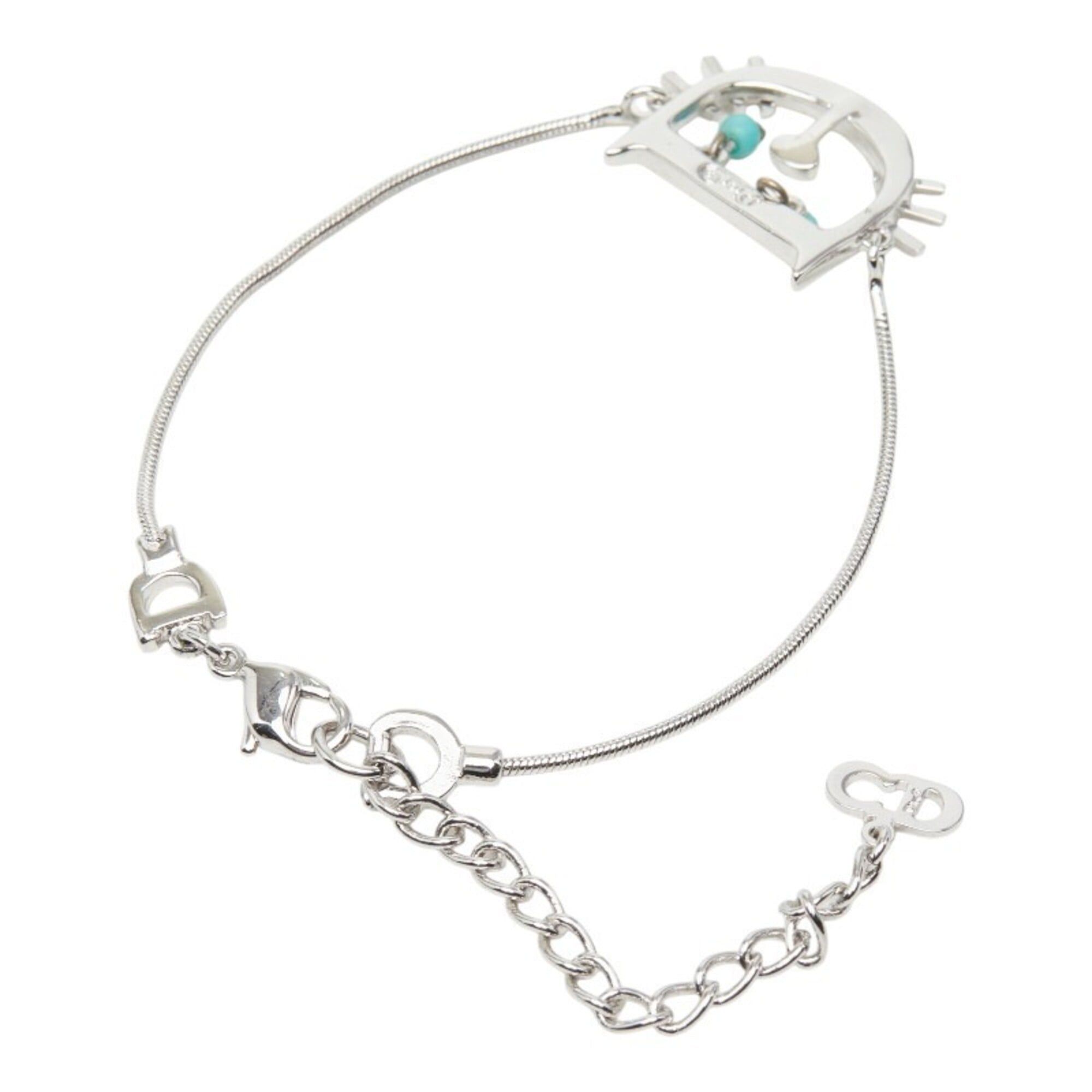 Dior Christian Dior Dior Cat Motif Chain Bracelet, Silver Metal, Women's Size ONE SIZE - 2 Thumbnail