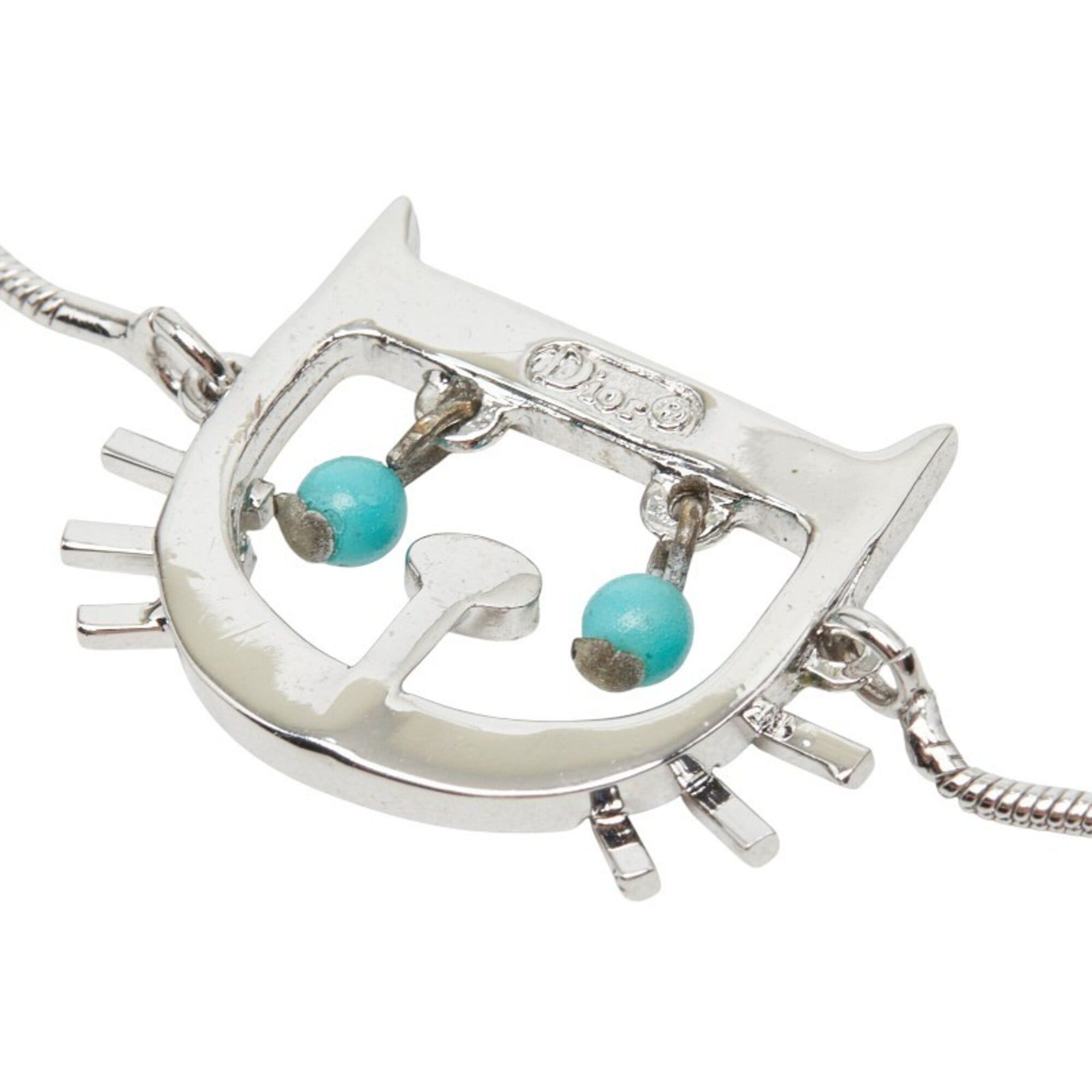 Dior Christian Dior Dior Cat Motif Chain Bracelet, Silver Metal, Women's Size ONE SIZE - 3 Thumbnail