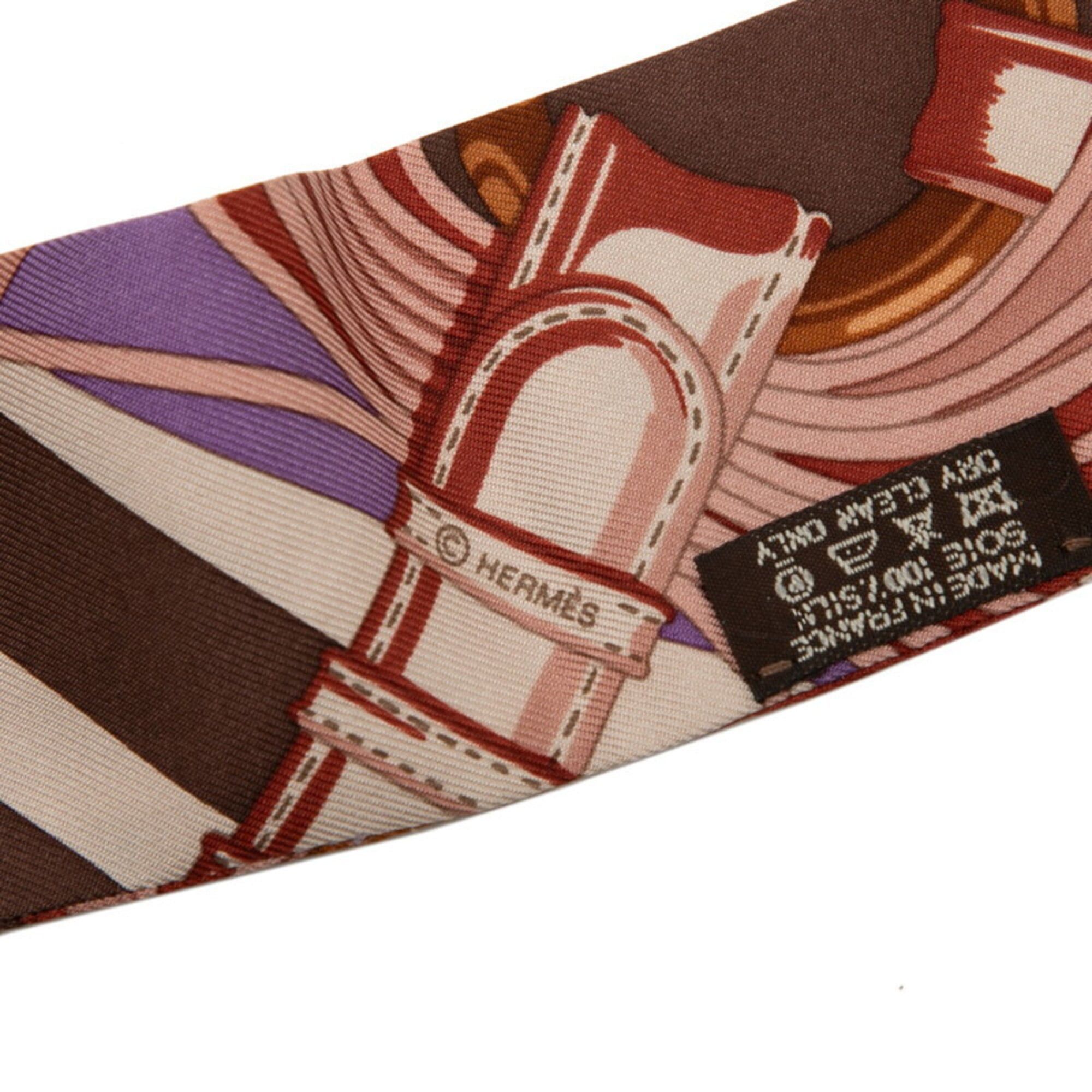 Hermes Hermes Twilly Coaching Scarf Muffler Multicolor Silk Women's HERMES Size ONE SIZE - 4 Thumbnail